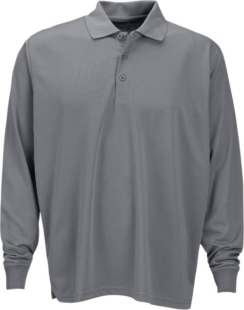 Vansport Omega Long Sleeve Solid Mesh Tech Polo-Men's Polos-Thread Logic