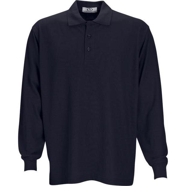 no-logo Vantage Long Sleeve Soft-Blend Double-Tuck Pique Polo-Men's Polos-Thread Logic
