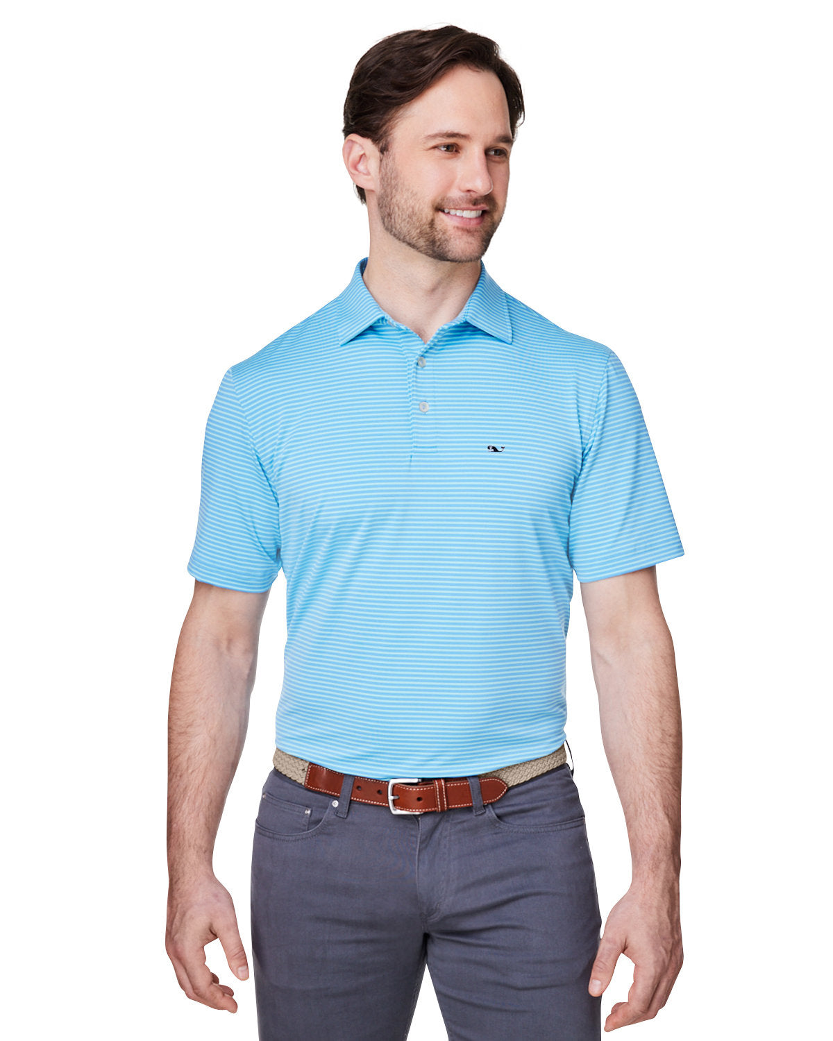 Vineyard Vines Bradley Stripe Sankaty Polo-Polos-Vineyard Vines-Carolina Blue-S-Thread Logic