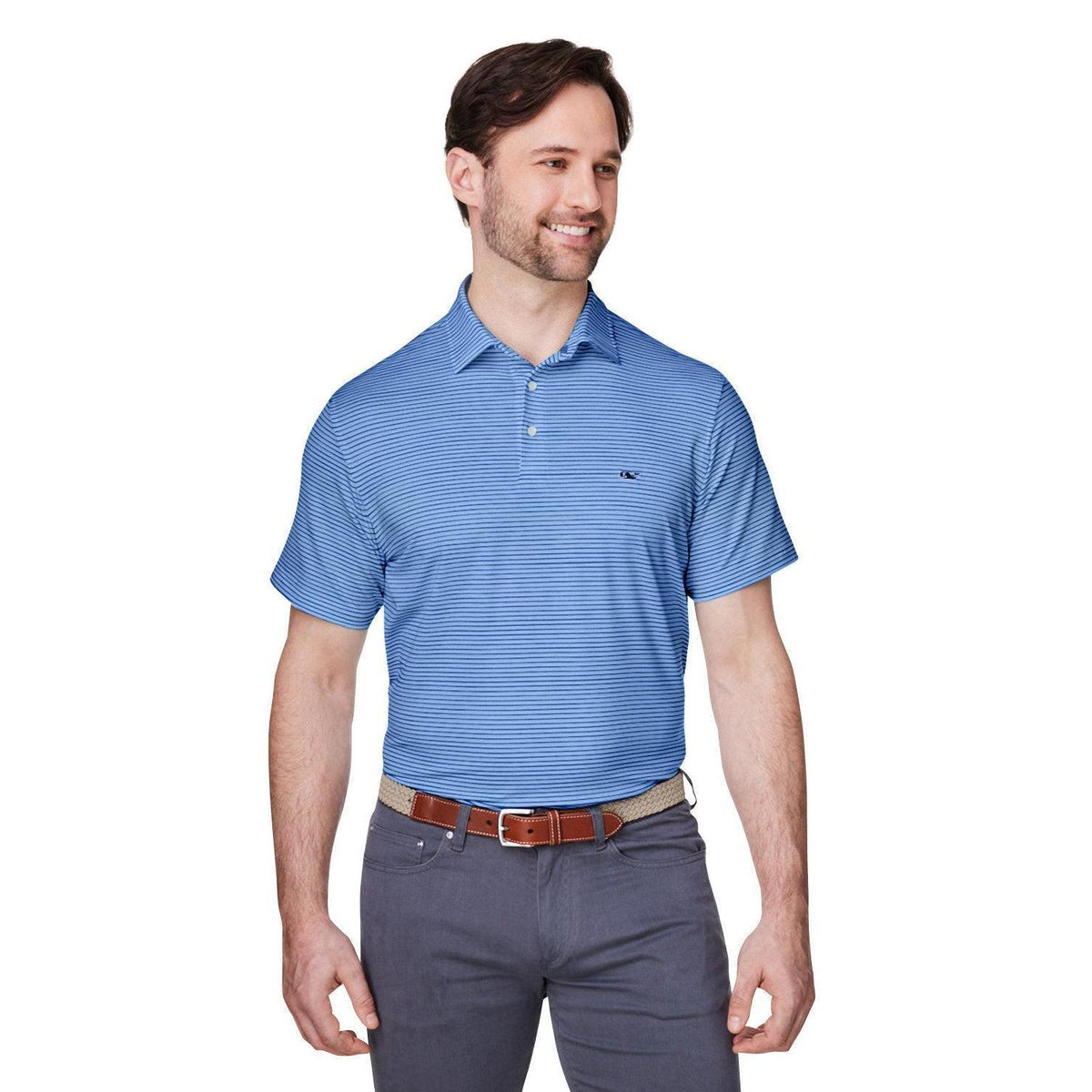 no-logo Vineyard Vines Bradley Stripe Sankaty Polo-Polos-Vineyard Vines-Maui Blue-S-Thread Logic