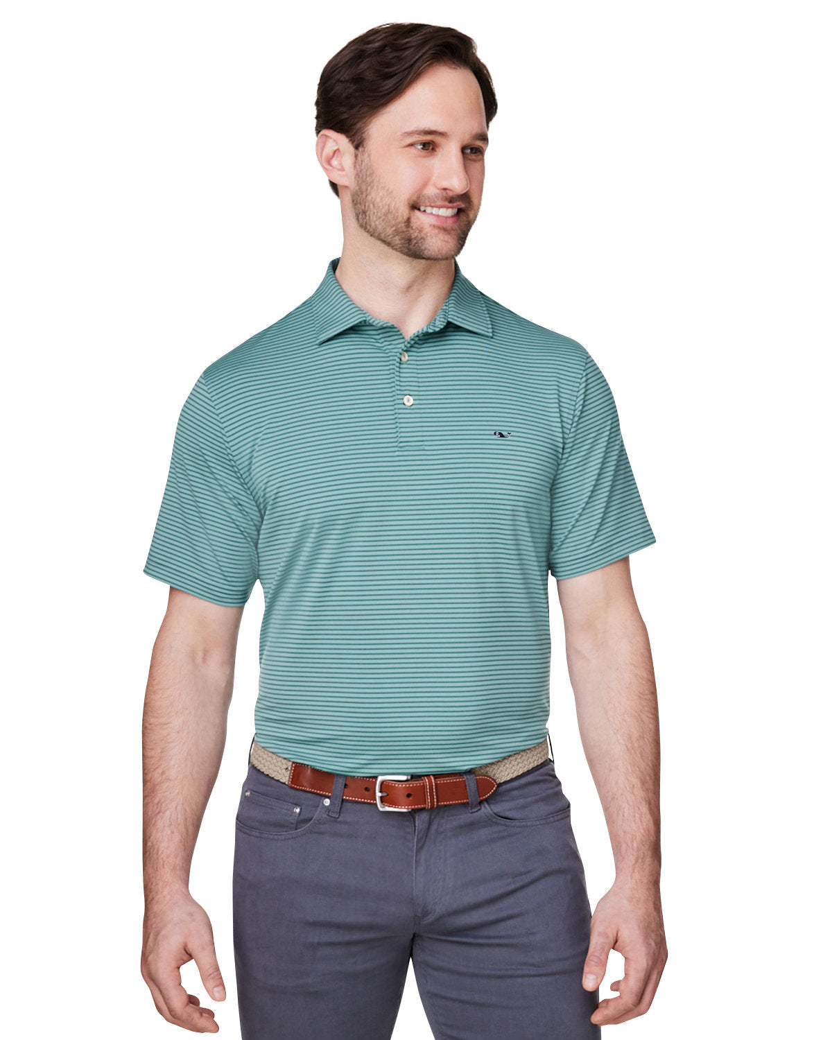 Vineyard Vines Bradley Stripe Sankaty Polo-Polos-Vineyard Vines-Sea Green-S-Thread Logic