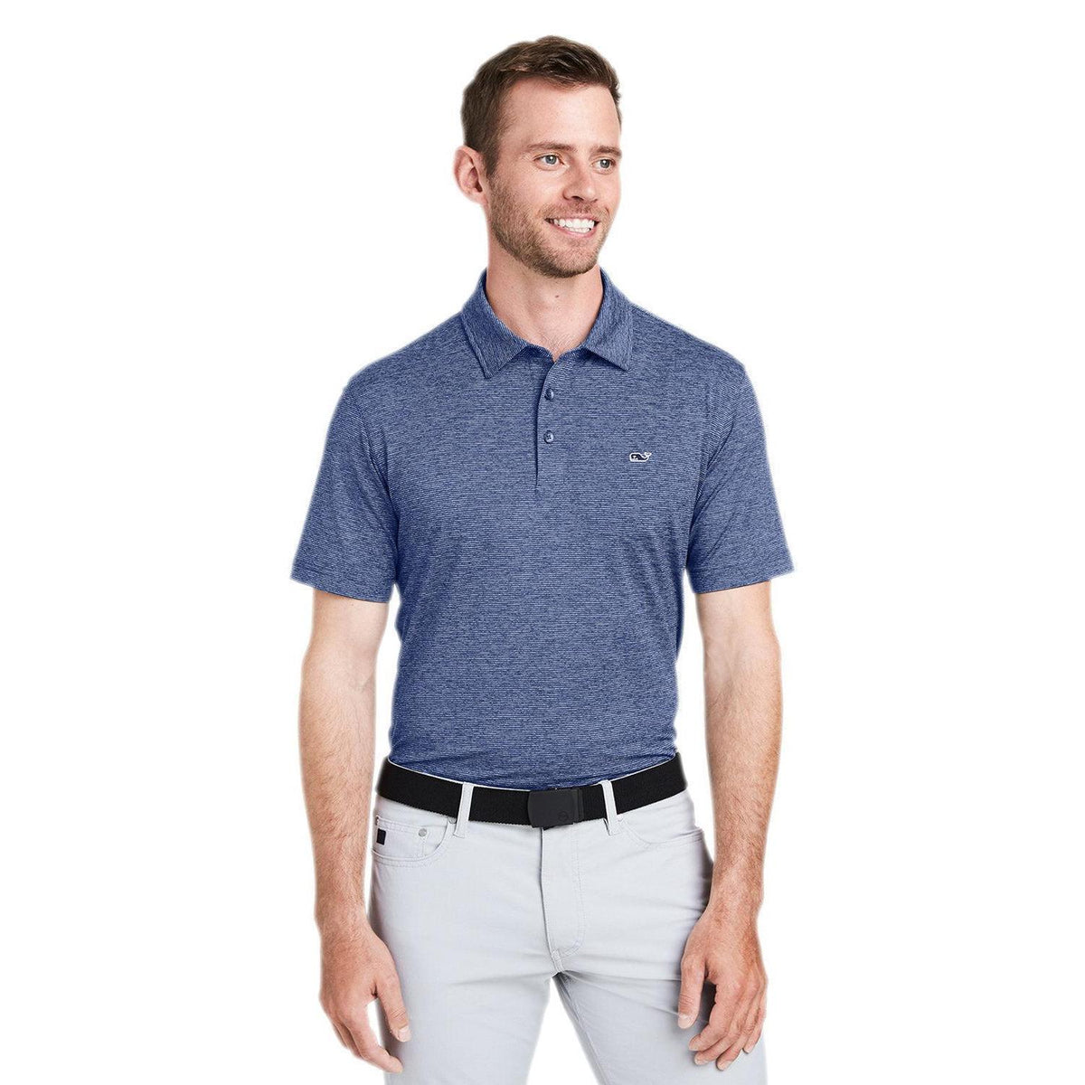 no-logo Vineyard Vines Destin Stripe Sankaty Polo-Polos-Vineyard Vines-Blue Depth-S-Thread Logic