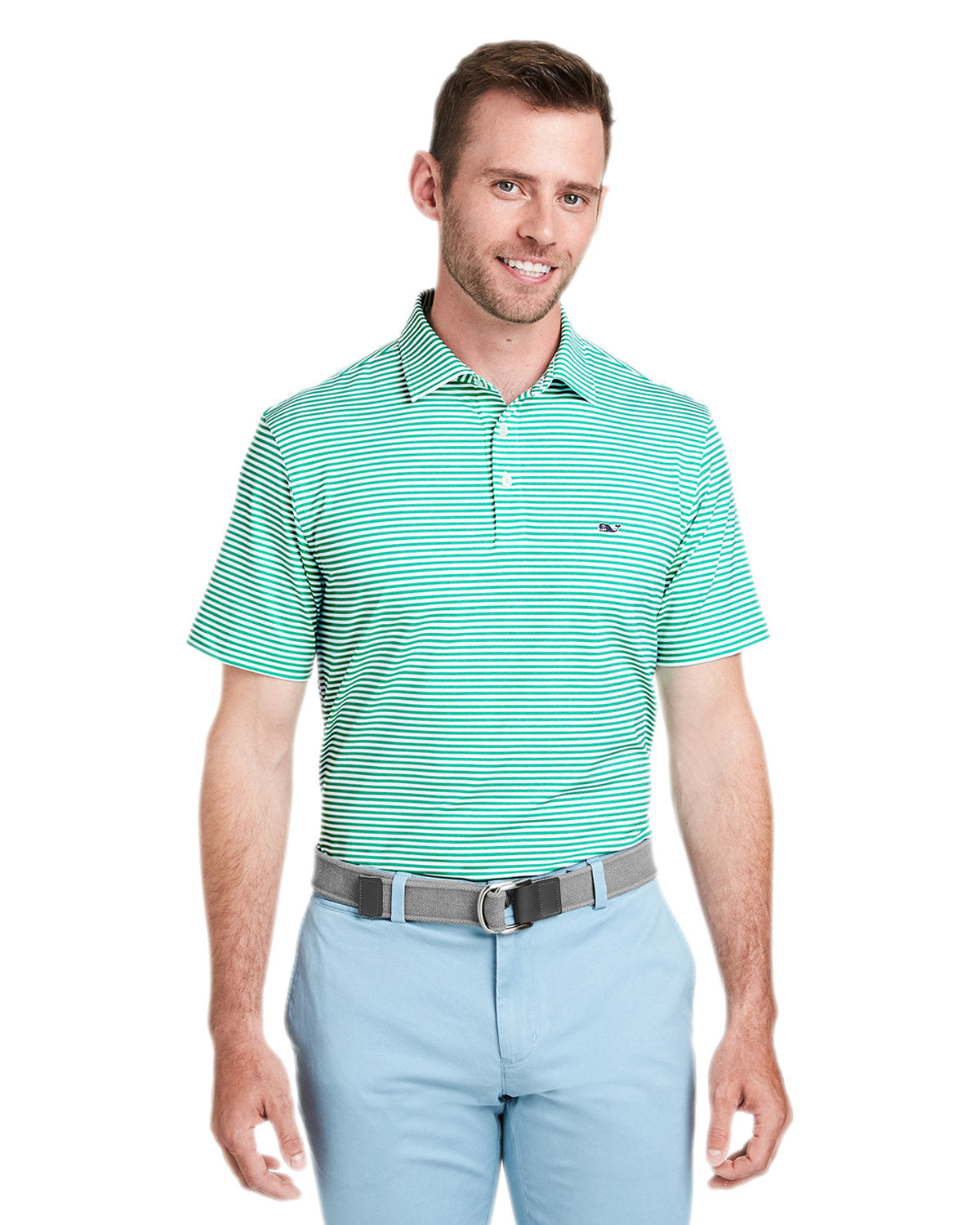 Vineyard Vines Heathered Winstead Sankaty Polo-Polos-Vineyard Vines-Antigua Green-S-Thread Logic