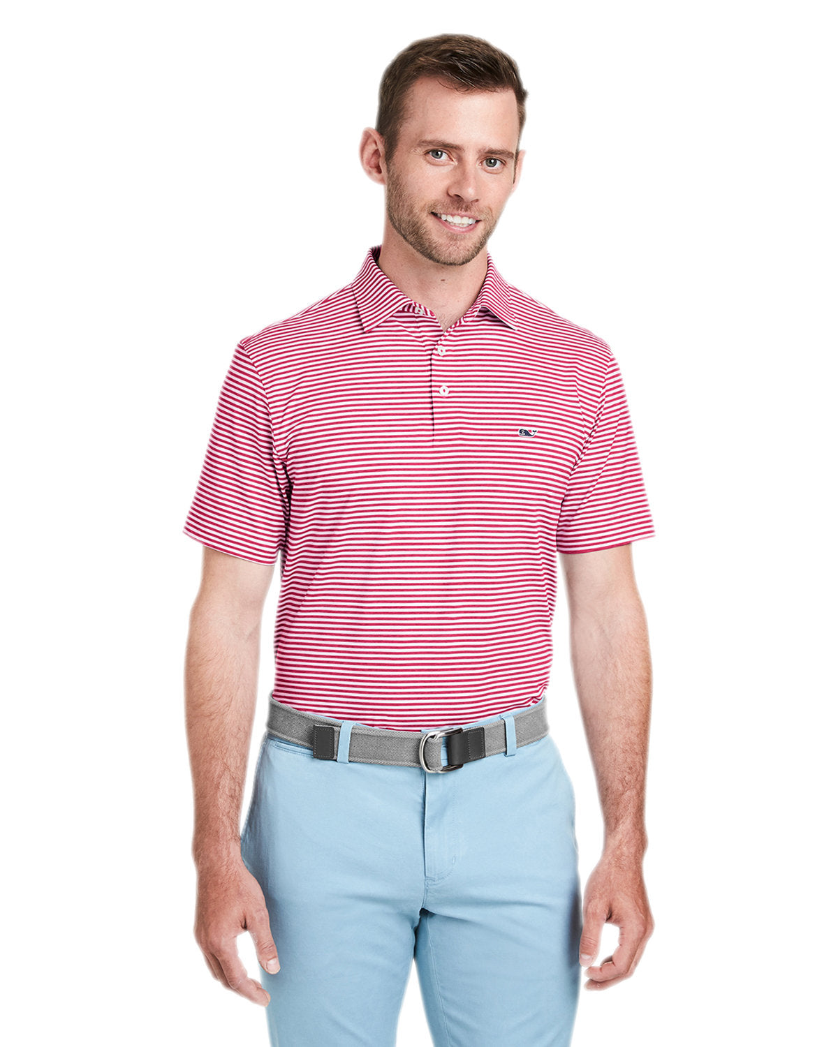 Vineyard Vines Heathered Winstead Sankaty Polo-Polos-Vineyard Vines-Lighthouse Red-S-Thread Logic