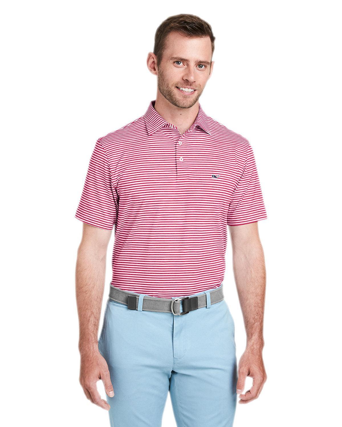Vineyard Vines Heathered Winstead Sankaty Polo-Polos-Vineyard Vines-Lighthouse Red-S-Thread Logic