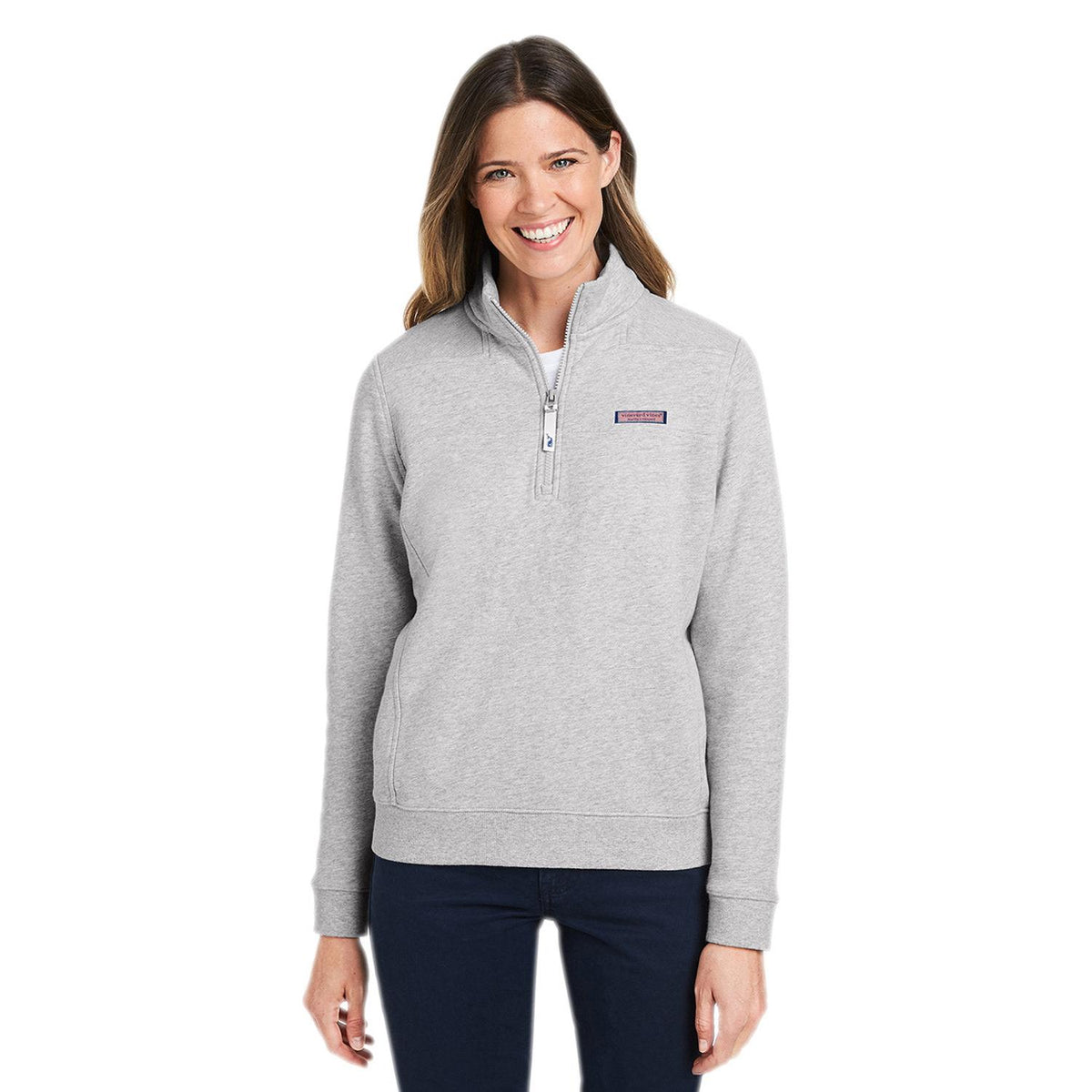 no-logo Vineyard Vines Ladies Collegiate Shep Shirt-Knits and Layering-Vineyard Vines-Grey Heather-XS-Thread Logic