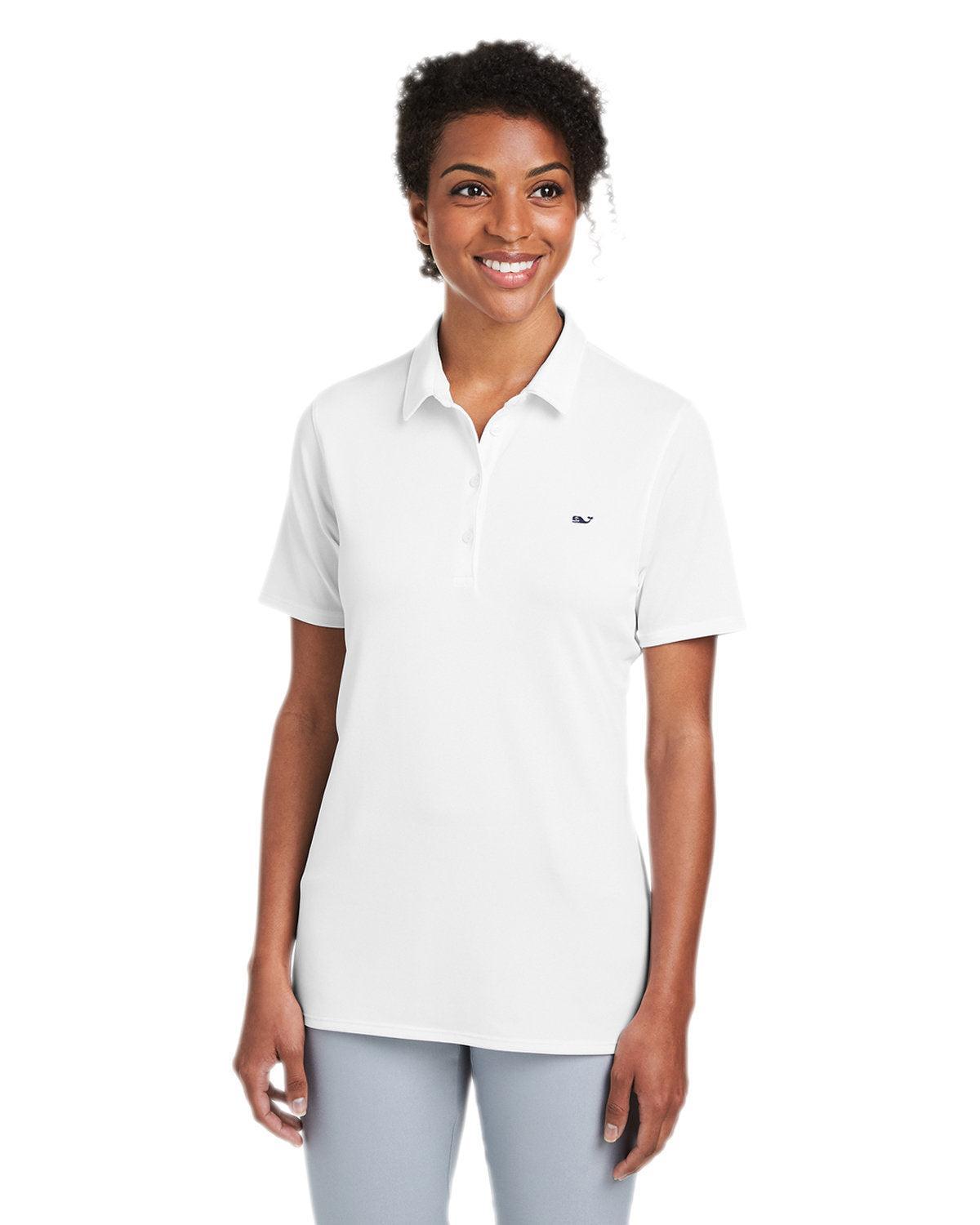 Vineyard Vines Ladies Edgartown Pique Polo-Polos-Vineyard Vines-White Cap-XS-Thread Logic