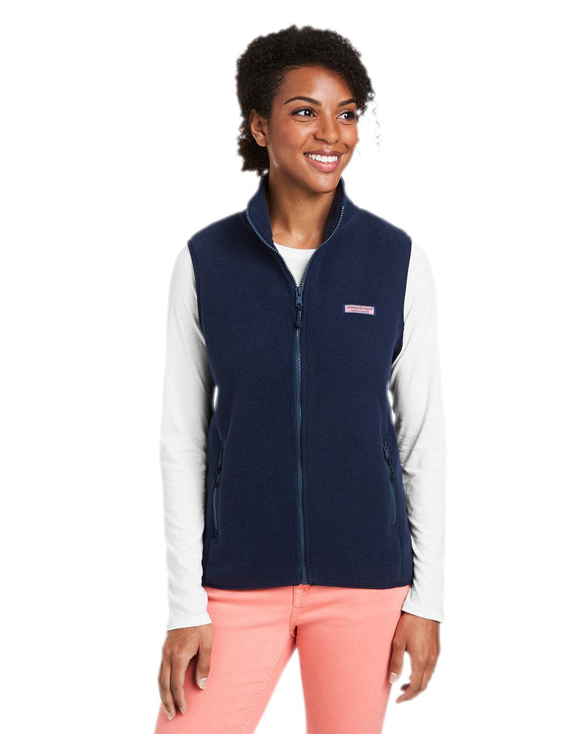 Vineyard Vines Ladies Harbor Fleece Vest-Outerwear-Vineyard Vines-Vineyard Navy-XS-Thread Logic