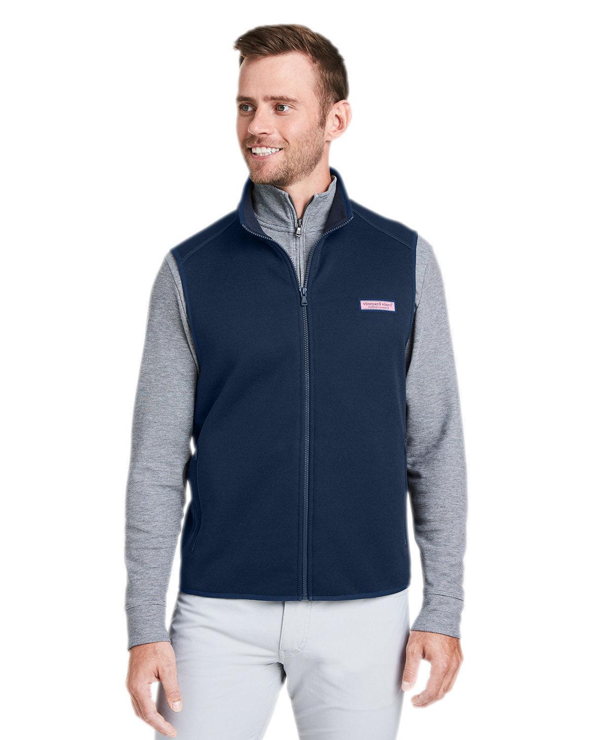 Vineyard Vines Mountain Sweater Fleece Vest-Outerwear-Vineyard Vines-Vineyard Navy-S-Thread Logic