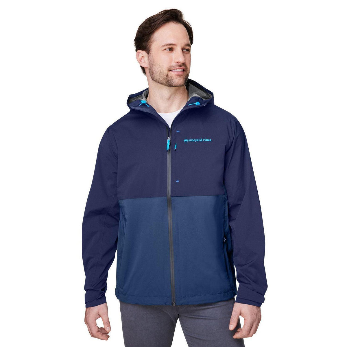 no-logo Vineyard Vines On-The-Go Packable Rain Shell-Outerwear-Vineyard Vines-Blue Blazer-XS-Thread Logic