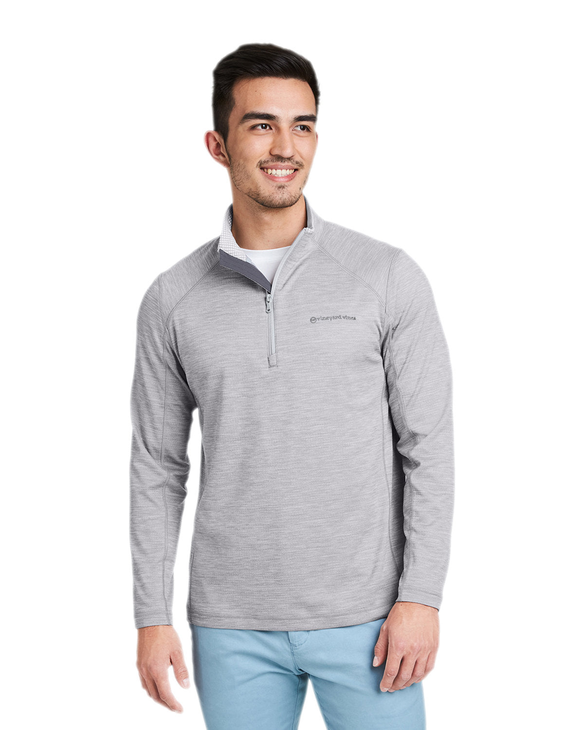 Vineyard Vines Sankaty Quarter-Zip Pullover-Knits and Layering-Vineyard Vines-Grey Heather-S-Thread Logic