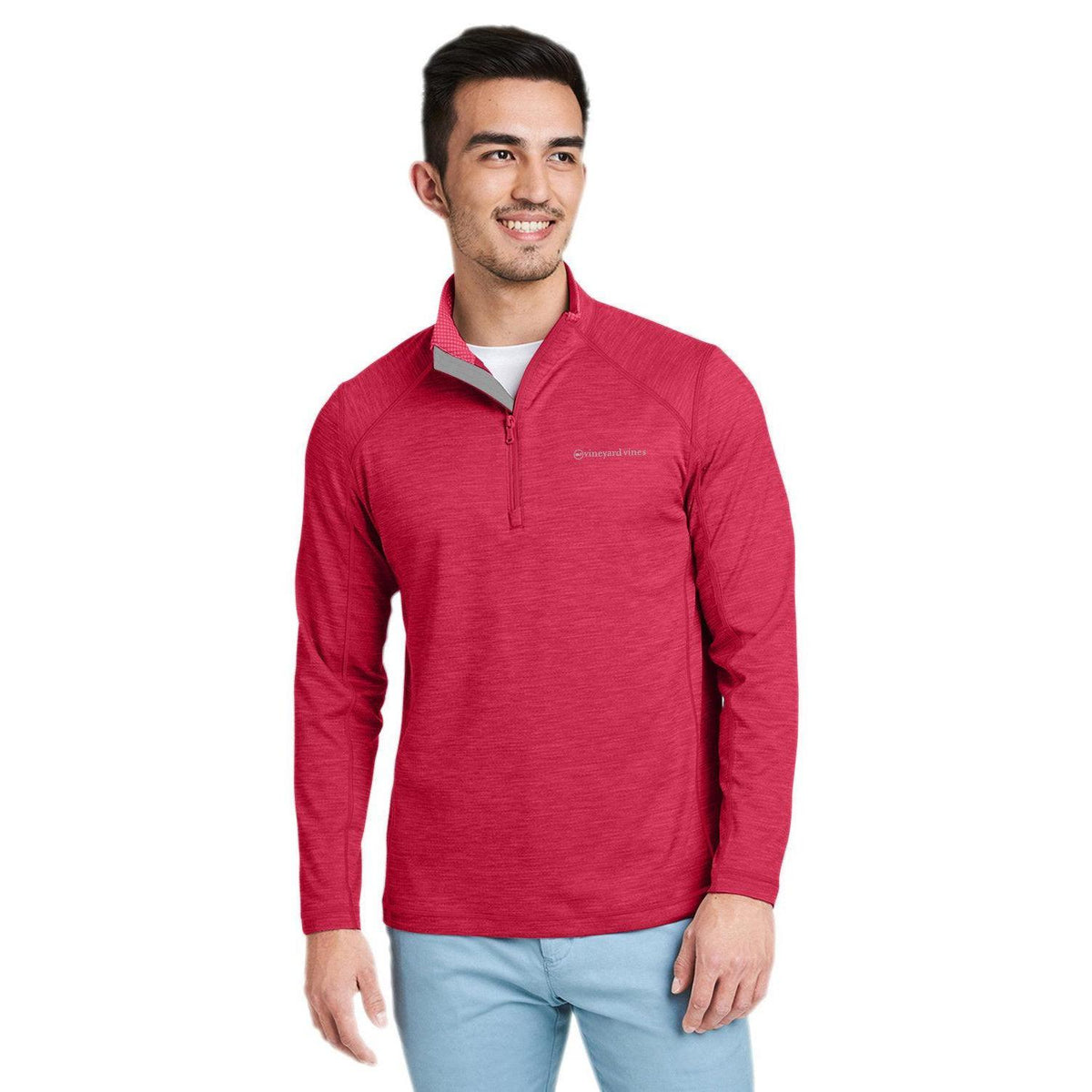 no-logo Vineyard Vines Sankaty Quarter-Zip Pullover-Knits and Layering-Vineyard Vines-Red-S-Thread Logic