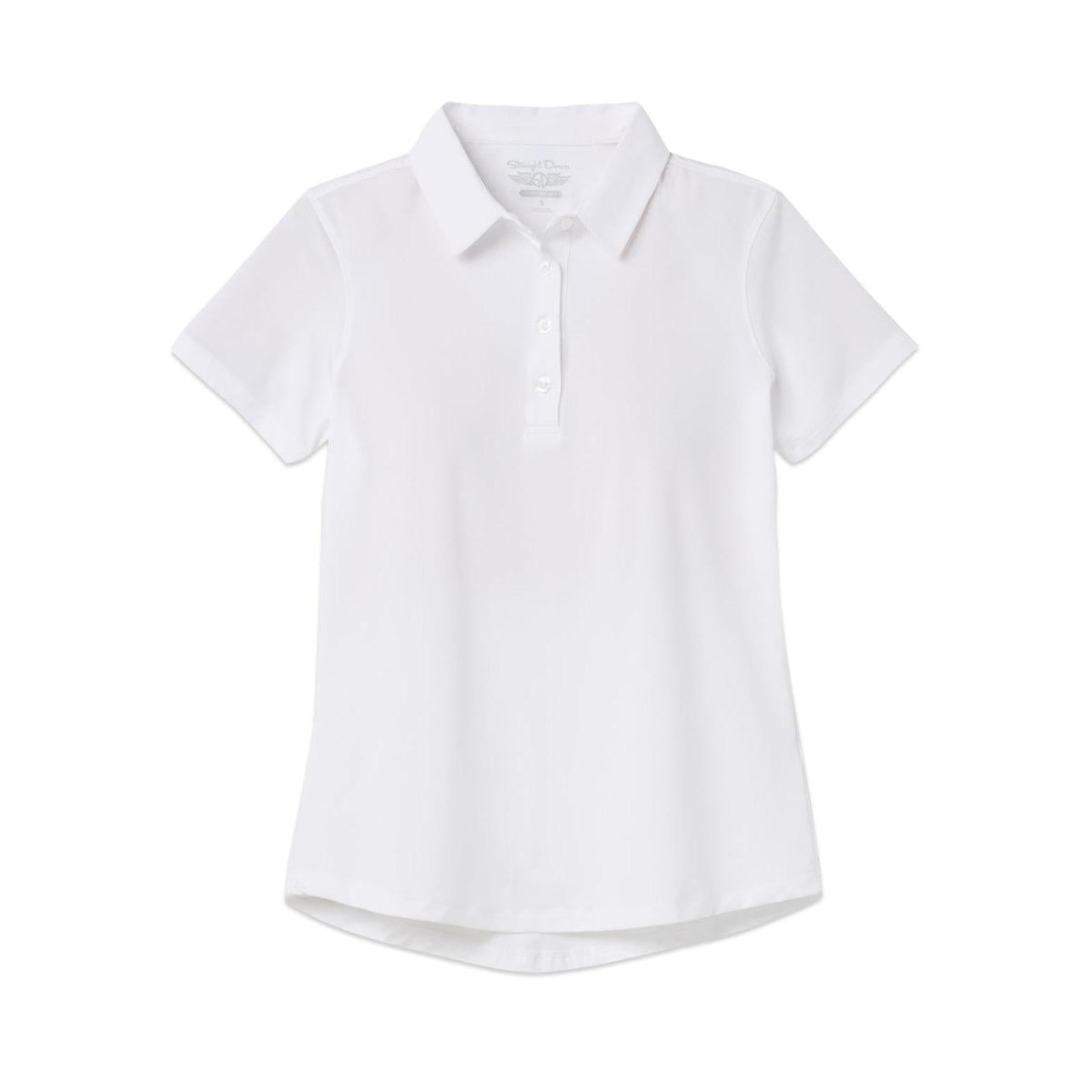 no-logo Straight Down Ladies Abbot Polo-Quarter Zips-Straight Down-White-S-*Specialty Item* (may take longer to process and ship separately)-Thread Logic
