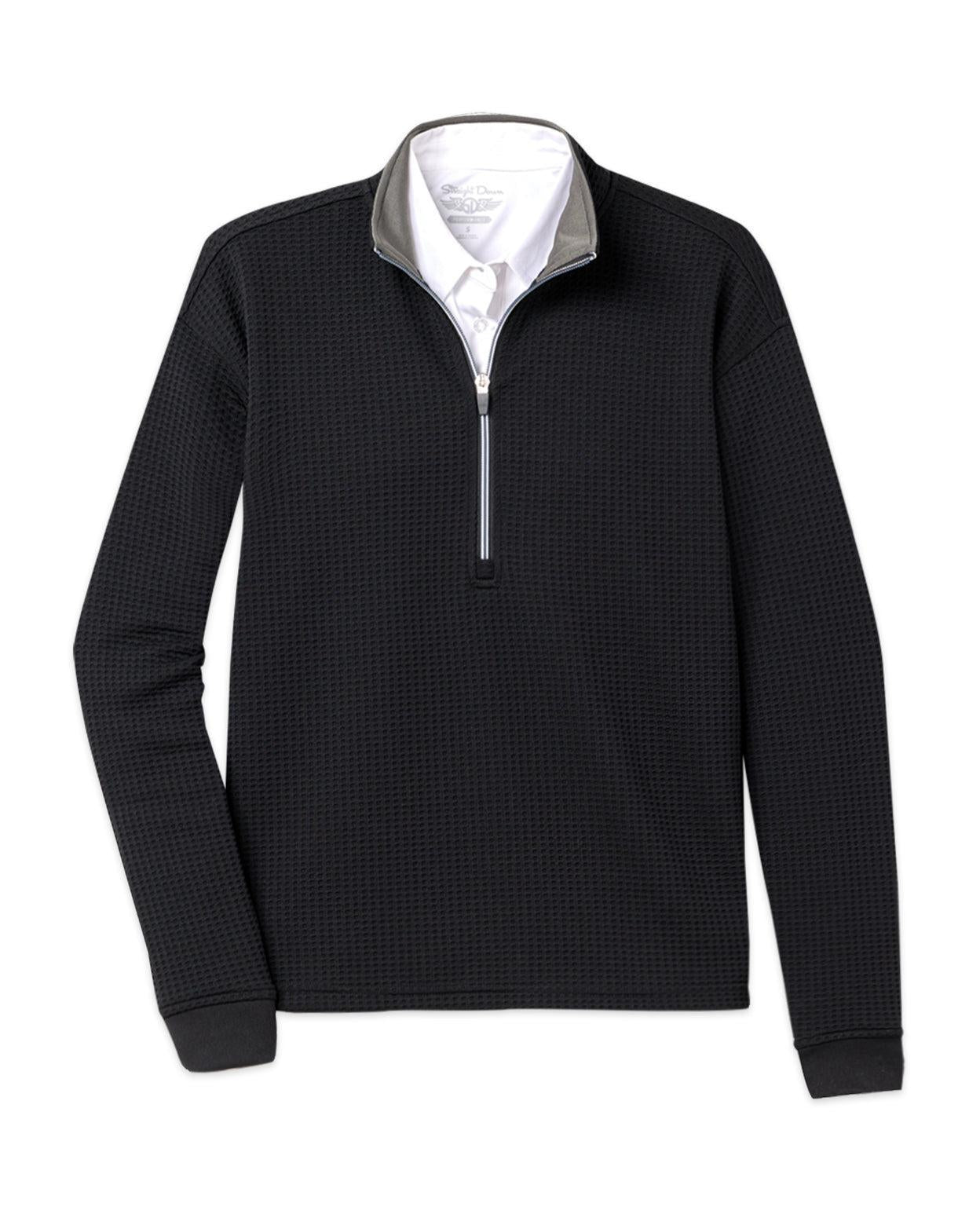 Straight Down Ladies Opal Quarter Zip-Quarter Zips-Straight Down-Black-S-*Specialty Item* (may take longer to process and ship separately)-Thread Logic