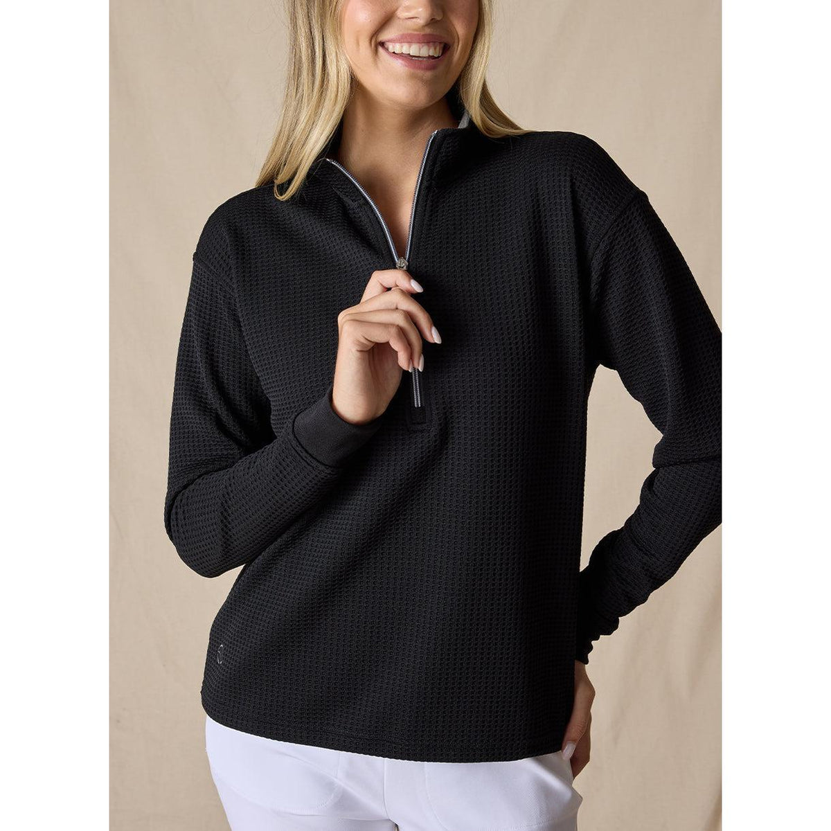 no-logo Straight Down Ladies Opal Quarter Zip-Quarter Zips-Straight Down-Thread Logic