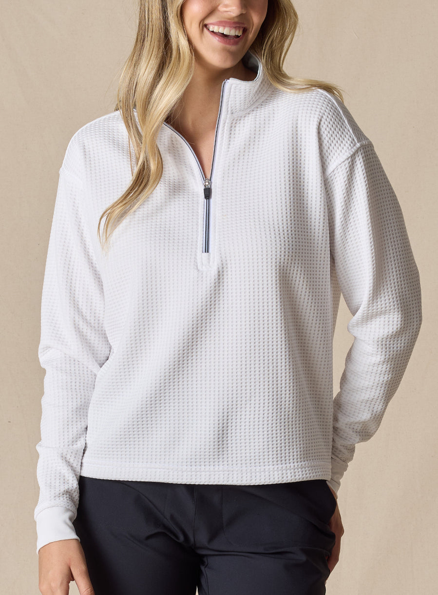 no-logo Straight Down Ladies Opal Quarter Zip-Quarter Zips-Straight Down-Thread Logic