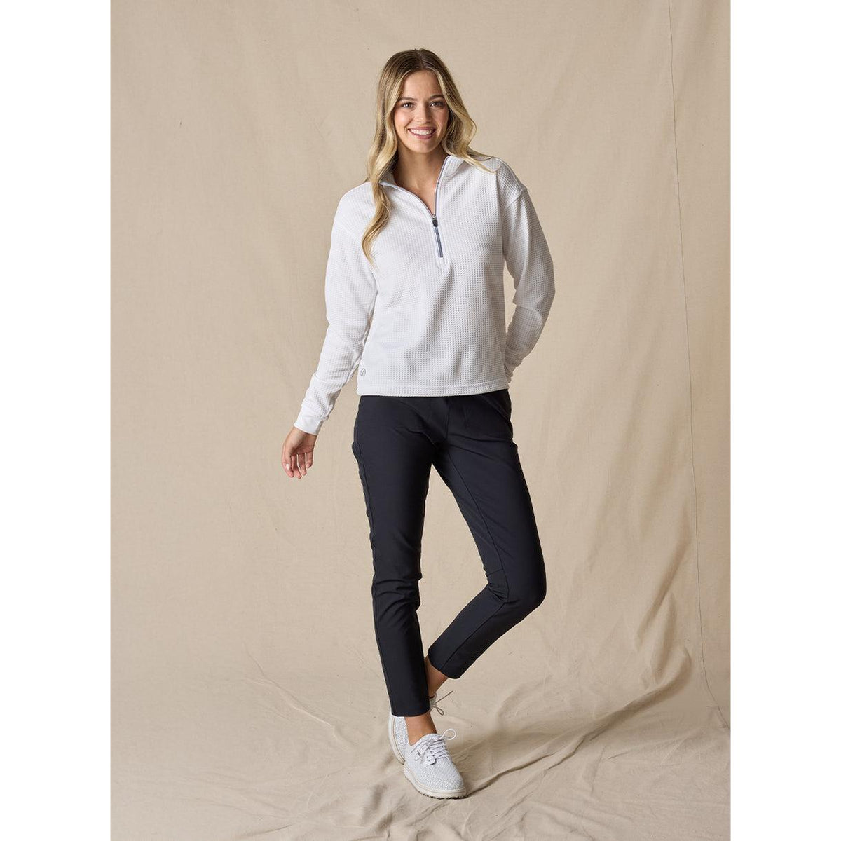 no-logo Straight Down Ladies Opal Quarter Zip-Quarter Zips-Straight Down-Thread Logic