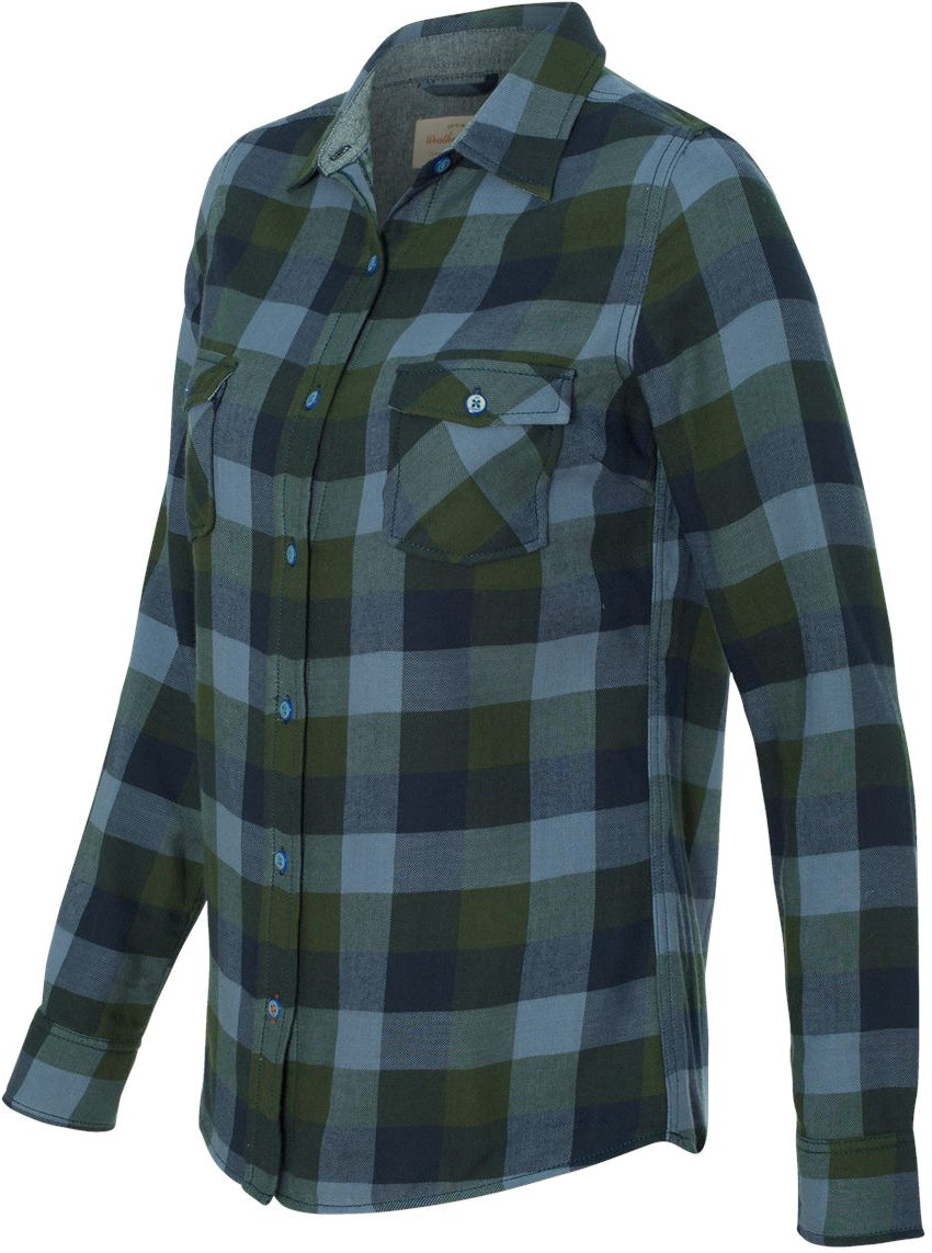 no-logo Weatherproof Ladies Vintage Brushed Flannel Long Sleeve Shirt-Ladies Dress Shirts-Weatherproof-Thread Logic