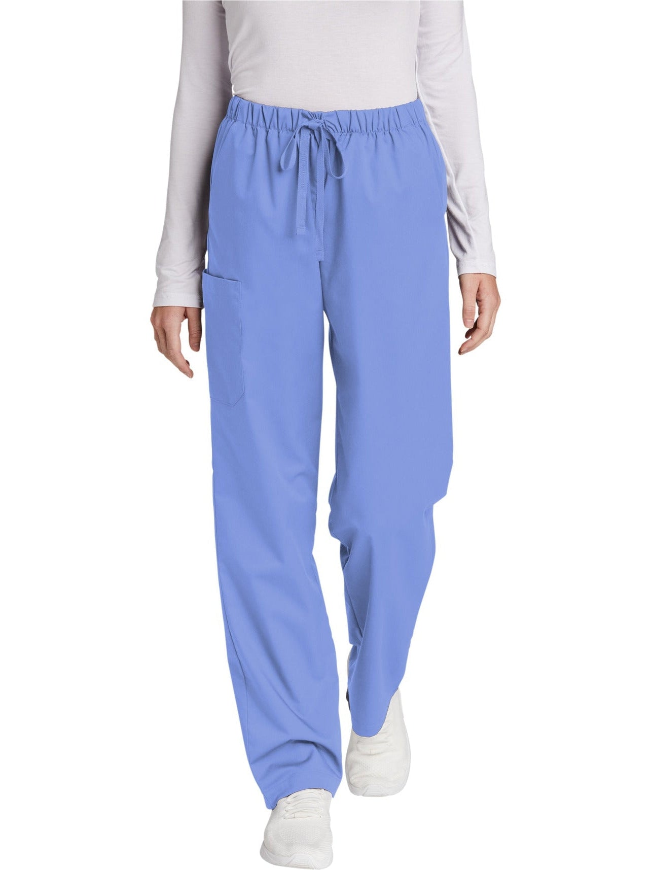no-logo WonderWink Ladies Petite WorkFlex Cargo Pant - SOLD BLANK-Regular-Wonderwink-Ceil Blue-2XLP-Thread Logic