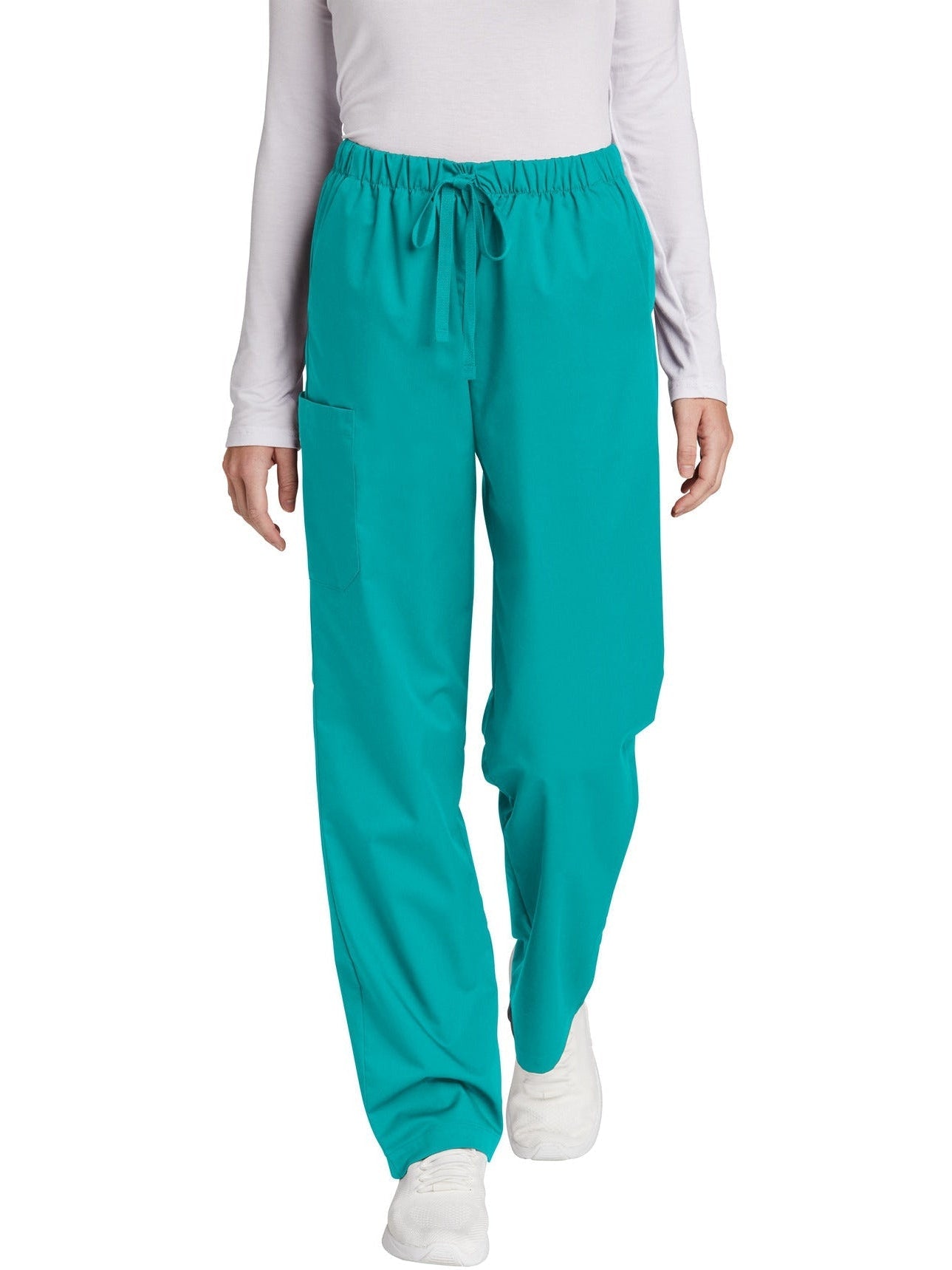 no-logo WonderWink Ladies Petite WorkFlex Cargo Pant - SOLD BLANK-Regular-Wonderwink-Teal Blue-2XLP-Thread Logic