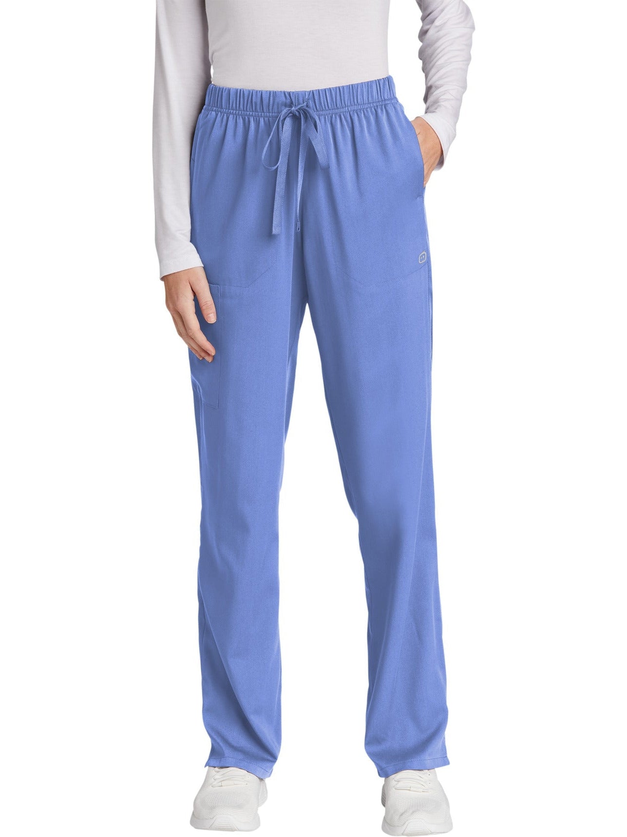 no-logo WonderWink Ladies Premiere Flex Cargo Pant - SOLD BLANK-Regular-Wonderwink-Ceil Blue-2XL-Thread Logic