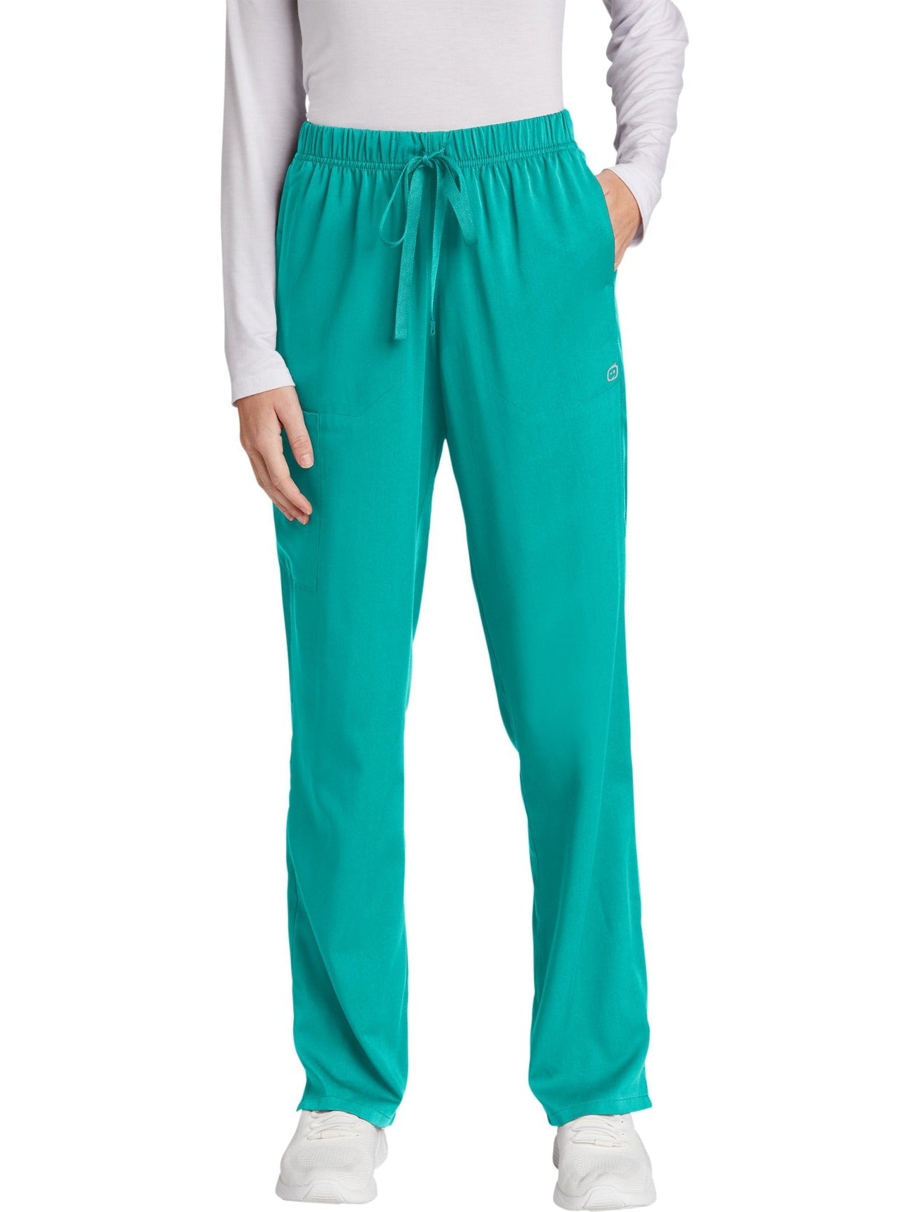 no-logo WonderWink Ladies Premiere Flex Cargo Pant - SOLD BLANK-Regular-Wonderwink-Teal Blue-2XL-Thread Logic
