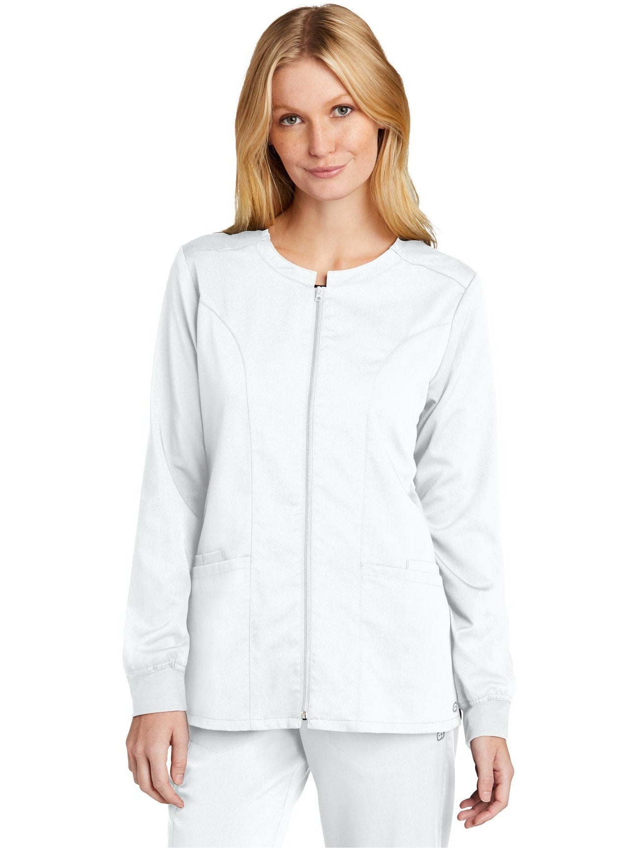 no-logo WonderWink Ladies Premiere Flex Full-Zip Scrub Jacket-Regular-Wonderwink-Thread Logic