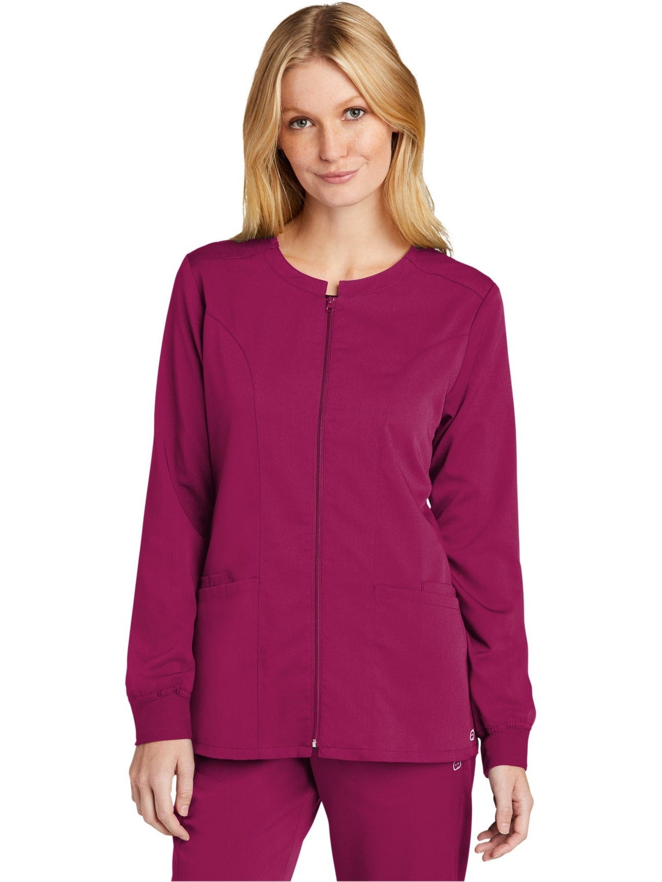 no-logo WonderWink Ladies Premiere Flex Full-Zip Scrub Jacket-Regular-Wonderwink-Thread Logic