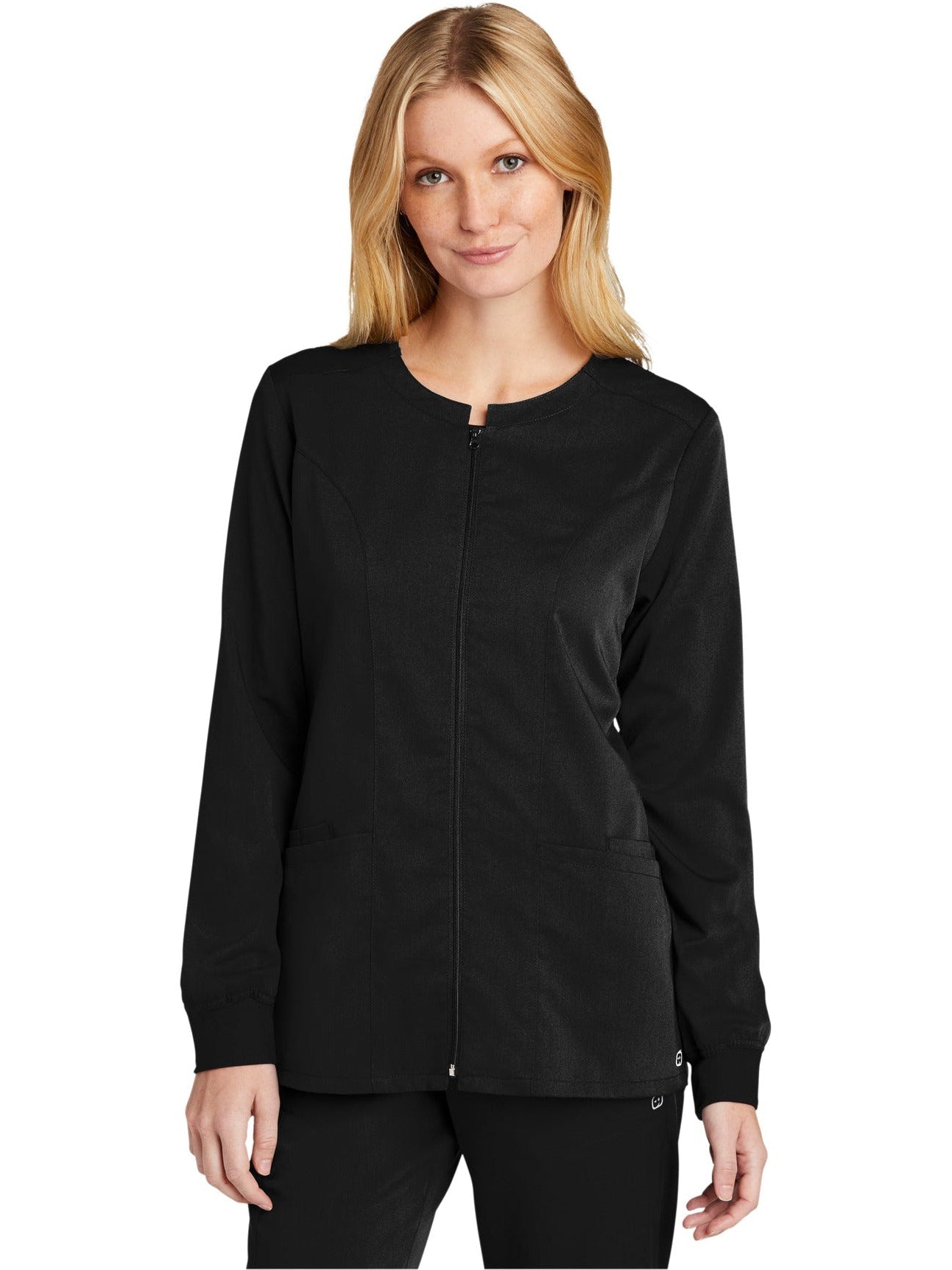 no-logo WonderWink Ladies Premiere Flex Full-Zip Scrub Jacket-Regular-Wonderwink-Thread Logic
