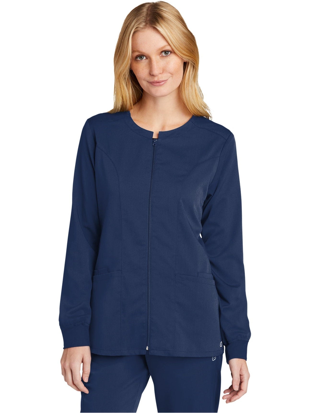 no-logo WonderWink Ladies Premiere Flex Full-Zip Scrub Jacket-Regular-Wonderwink-Thread Logic