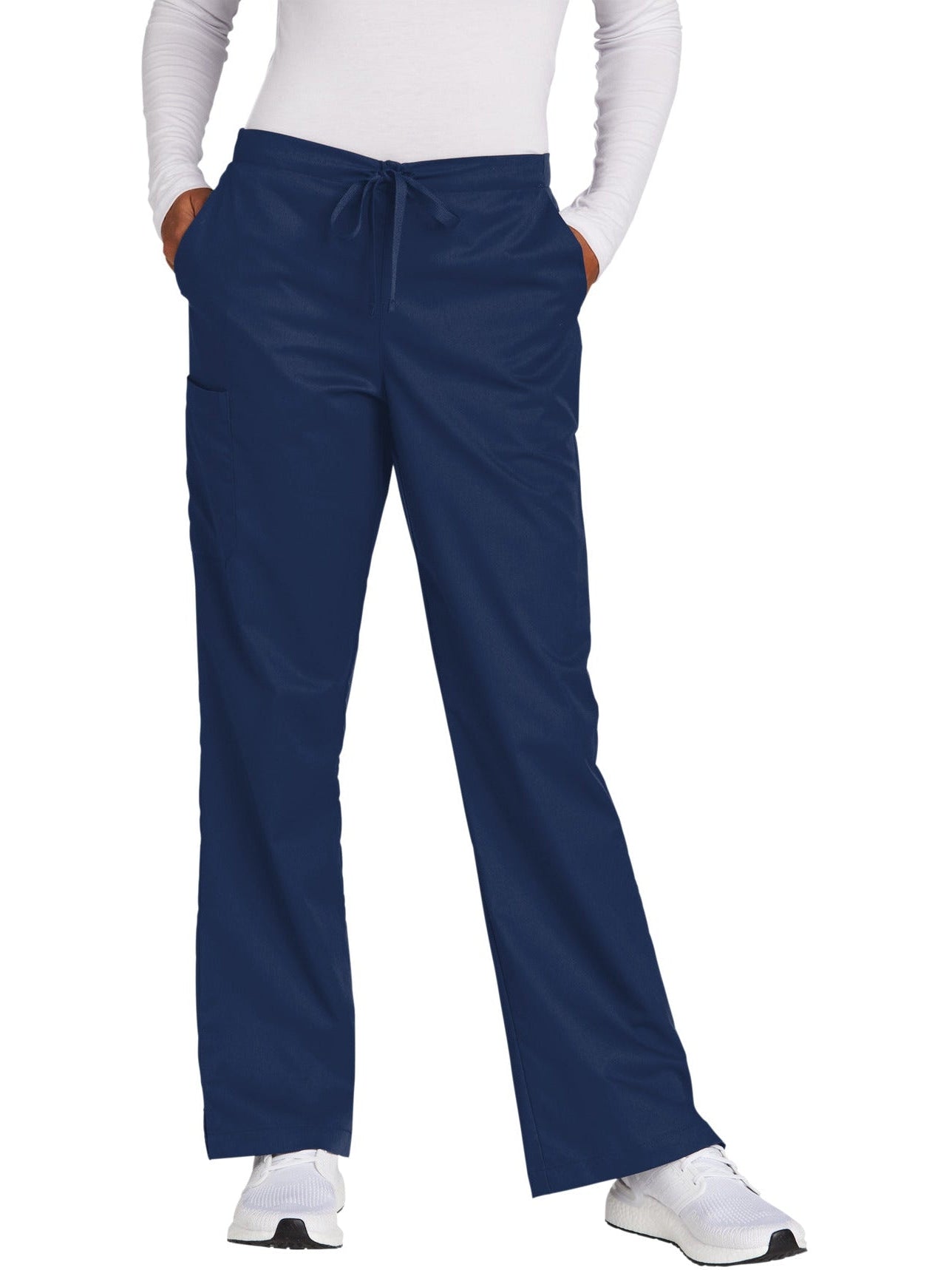 no-logo WonderWink Ladies Tall WorkFlex Flare Leg Cargo Pant - SOLD BLANK-Regular-Wonderwink-Navy-2XLT-Thread Logic