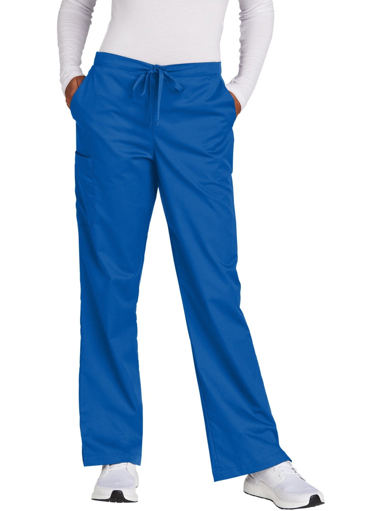 no-logo WonderWink Ladies Tall WorkFlex Flare Leg Cargo Pant - SOLD BLANK-Regular-Wonderwink-Royal-2XLT-Thread Logic