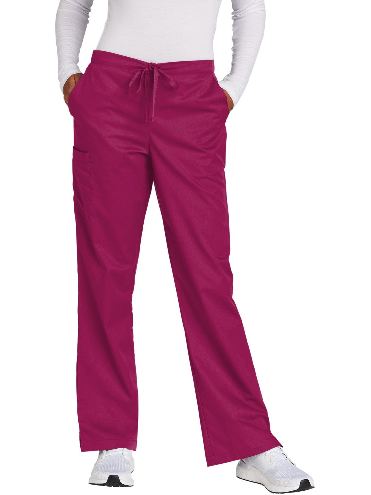 no-logo WonderWink Ladies WorkFlex Flare Leg Cargo Pant - SOLD BLANK-Regular-Wonderwink-Wine-2XL-Thread Logic