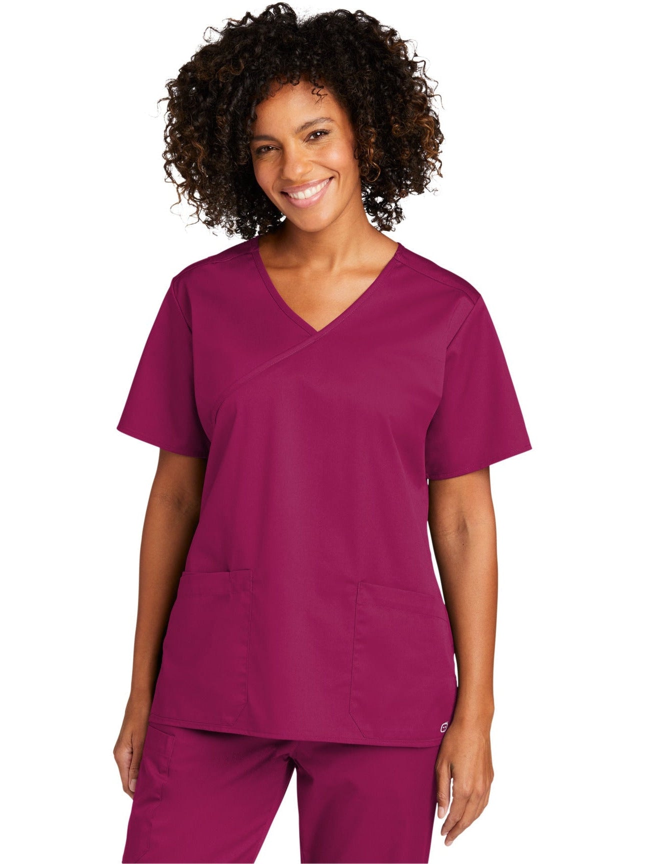 no-logo WonderWink Ladies WorkFlex Mock Wrap Top-Regular-Wonderwink-Thread Logic