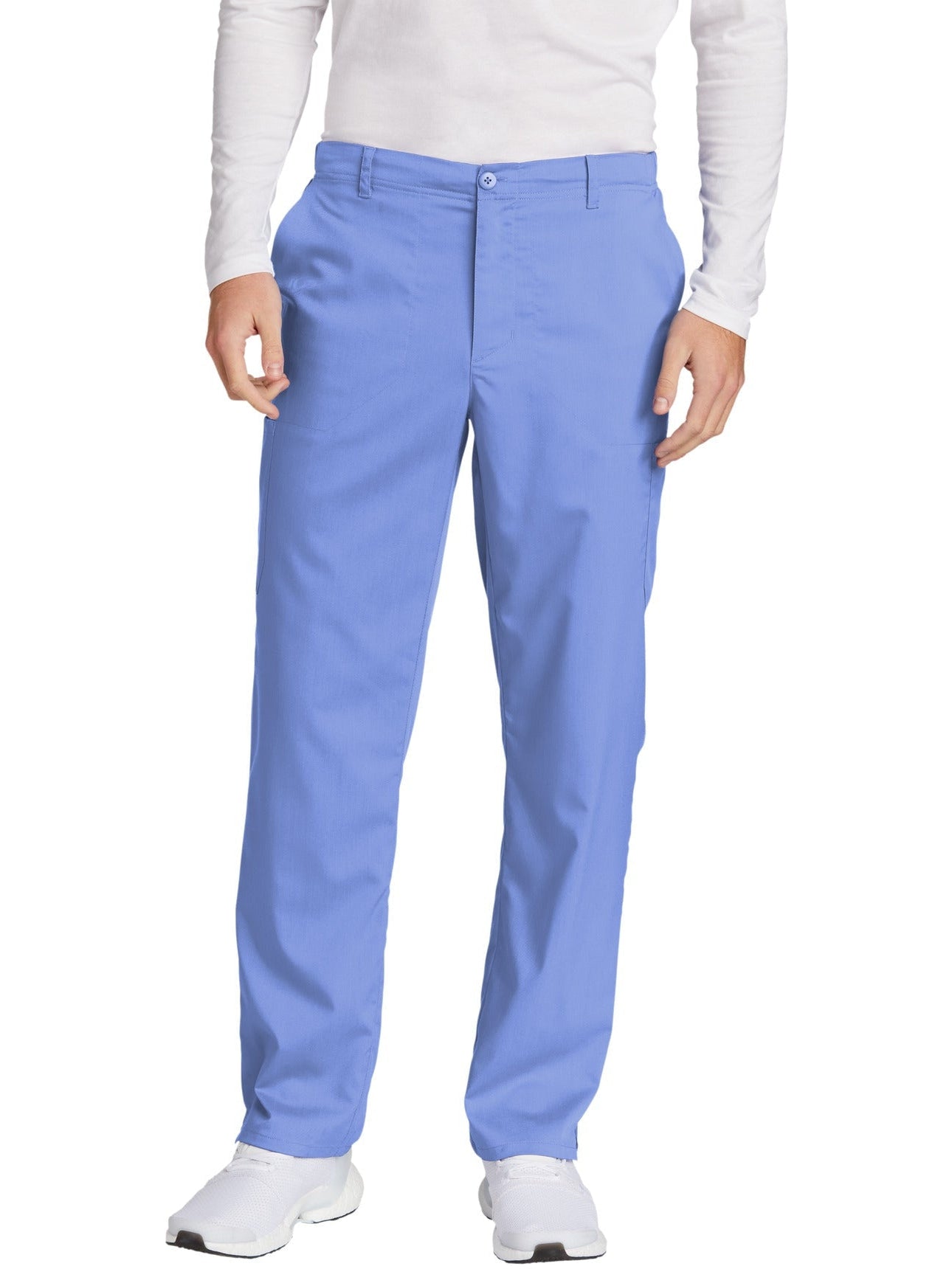 no-logo WonderWink Men's Premiere Flex Cargo Pant - SOLD BLANK-Regular-Wonderwink-Ceil Blue-2XL-Thread Logic