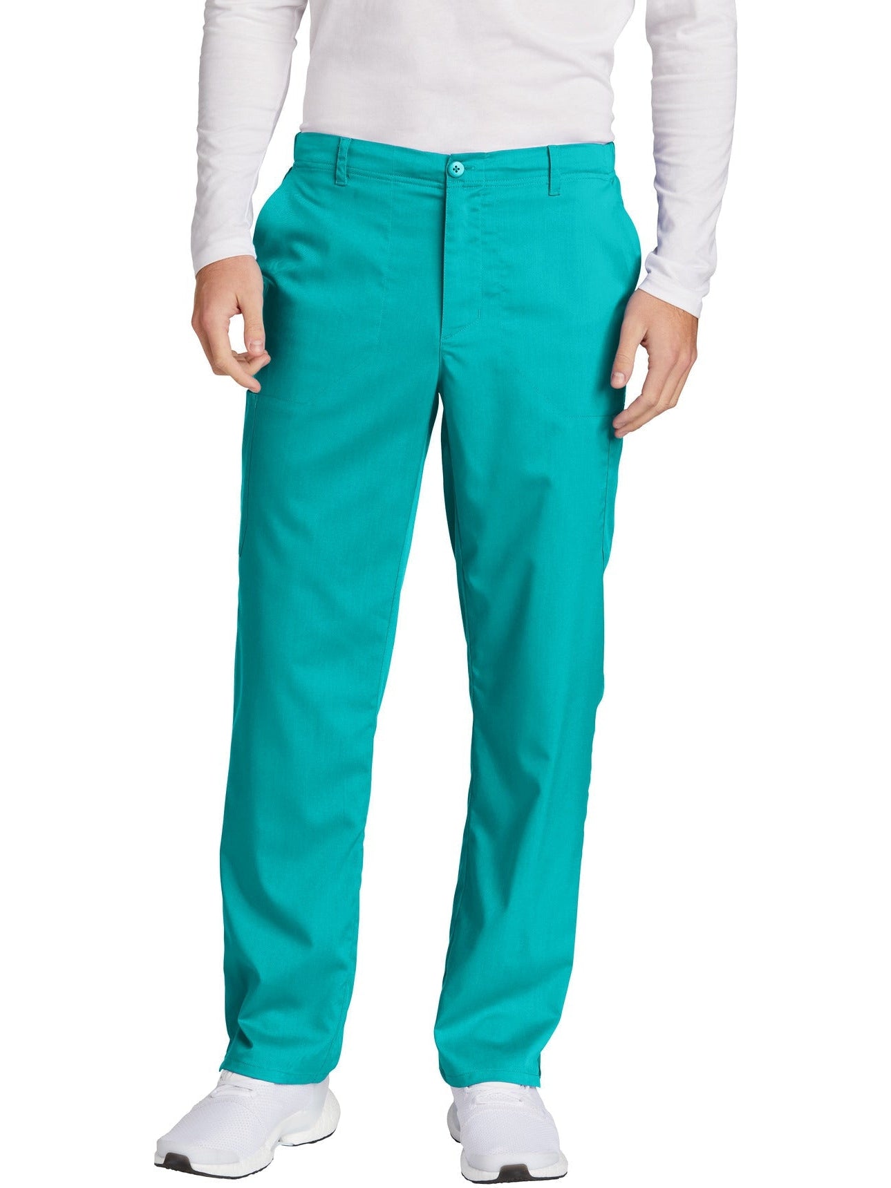 no-logo WonderWink Men's Premiere Flex Cargo Pant - SOLD BLANK-Regular-Wonderwink-Teal Blue-2XL-Thread Logic