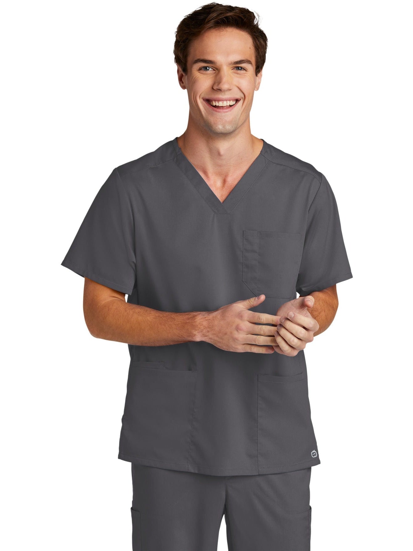 no-logo WonderWink Men's Premiere Flex V-Neck Top-Regular-Wonderwink-Thread Logic