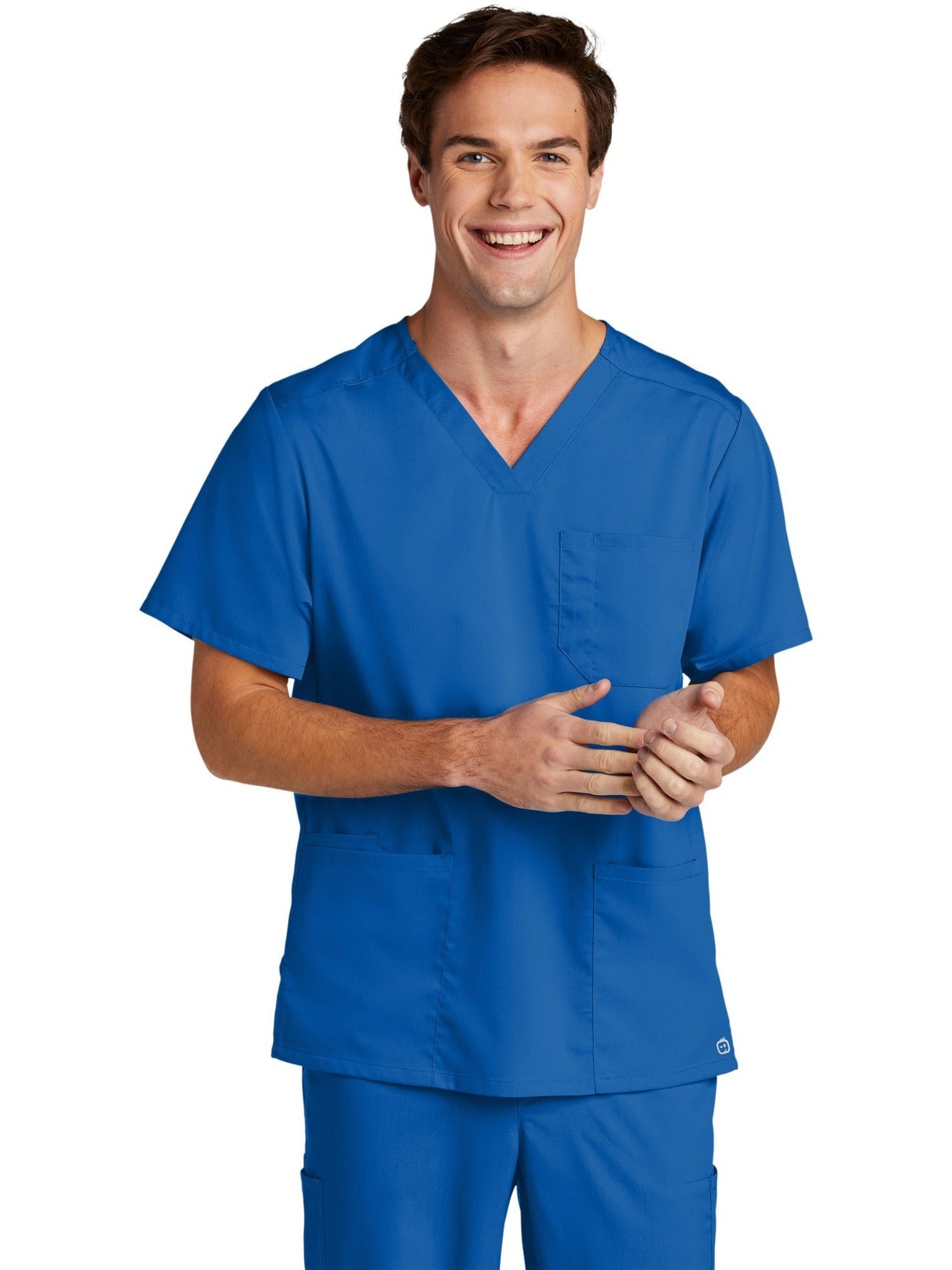 no-logo WonderWink Men's Premiere Flex V-Neck Top-Regular-Wonderwink-Thread Logic