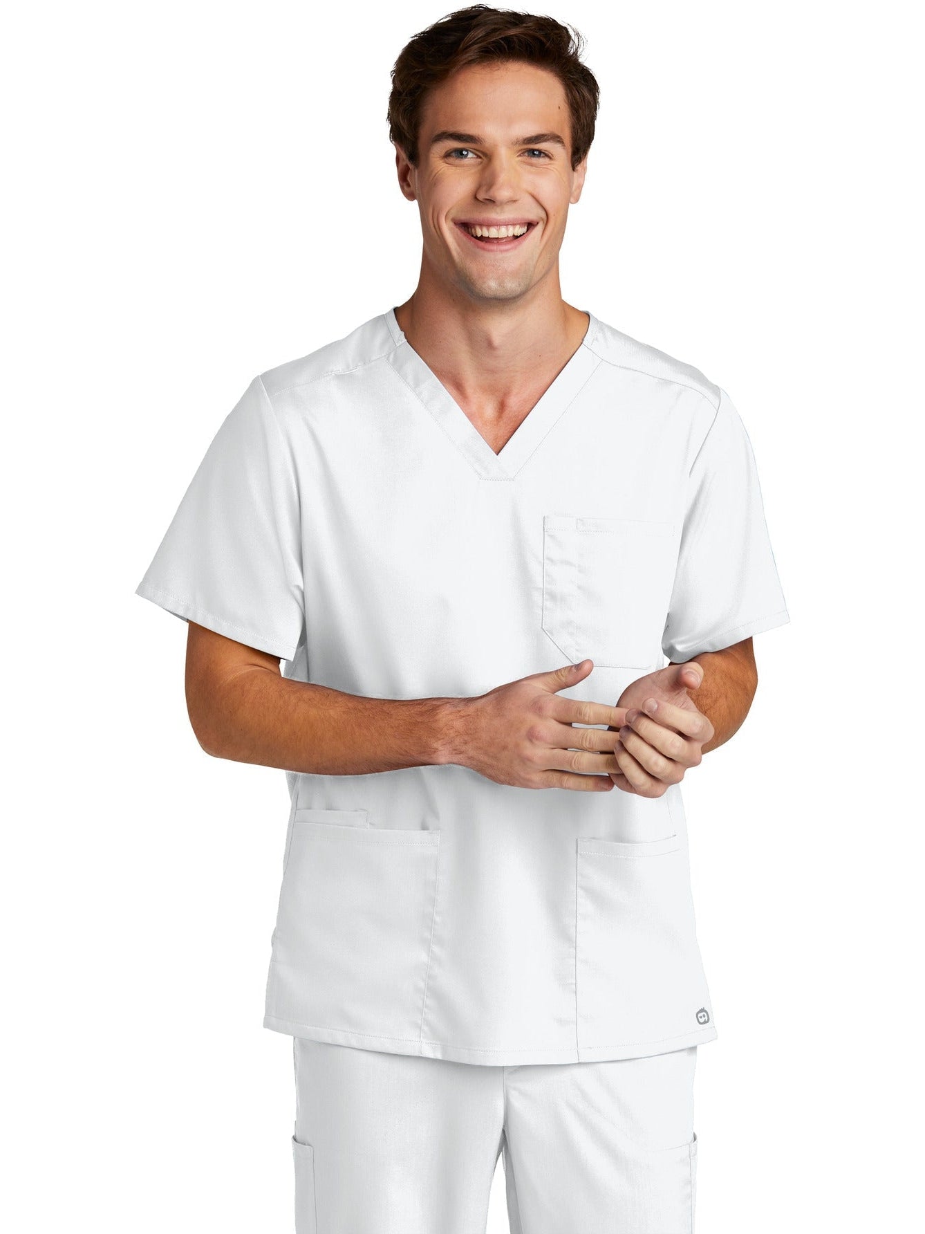 no-logo WonderWink Men's Premiere Flex V-Neck Top-Regular-Wonderwink-Thread Logic