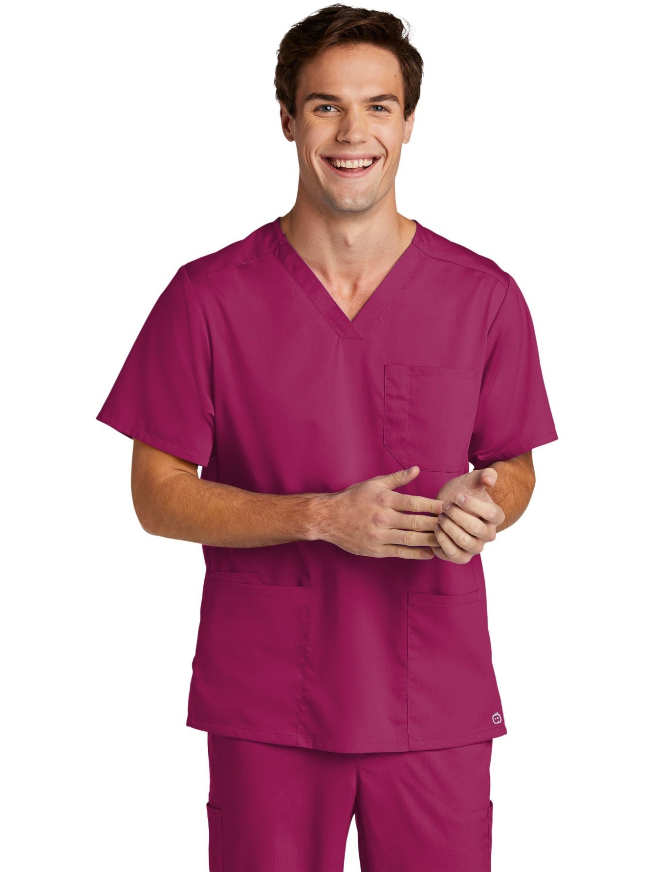 no-logo WonderWink Men's Premiere Flex V-Neck Top-Regular-Wonderwink-Thread Logic