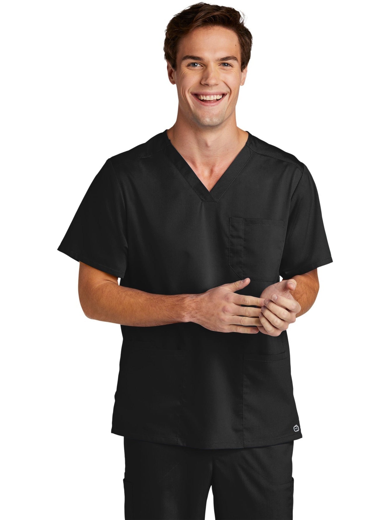 no-logo WonderWink Men's Premiere Flex V-Neck Top-Regular-Wonderwink-Thread Logic
