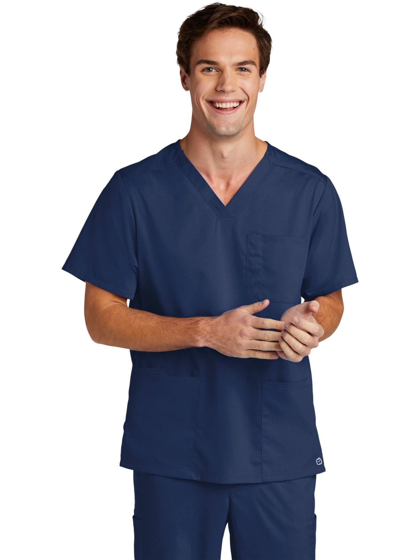 no-logo WonderWink Men's Premiere Flex V-Neck Top-Regular-Wonderwink-Thread Logic