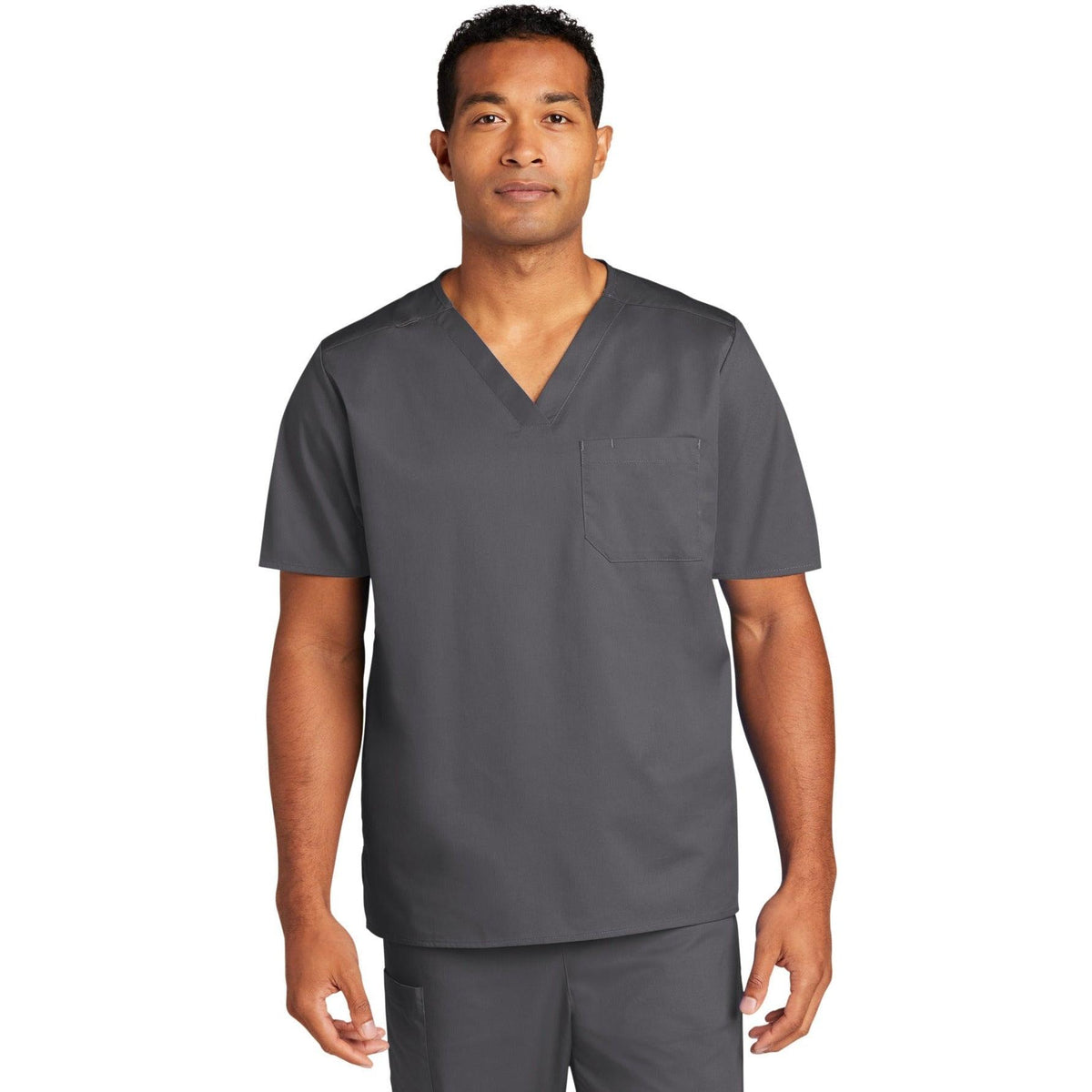 no-logo WonderWink Unisex WorkFlex Chest Pocket V-Neck Top-Regular-Wonderwink-Thread Logic