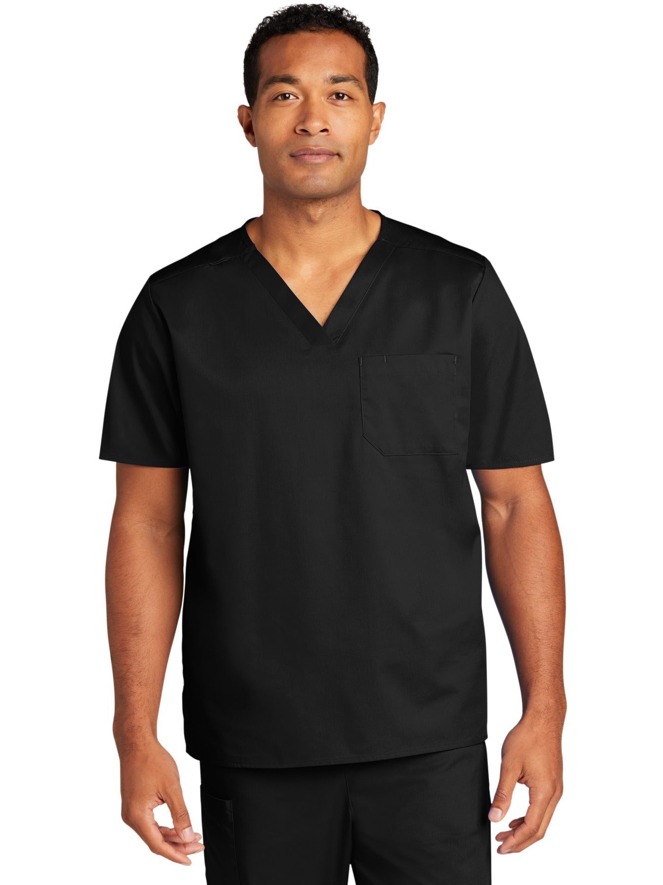 no-logo WonderWink Unisex WorkFlex Chest Pocket V-Neck Top-Regular-Wonderwink-Thread Logic