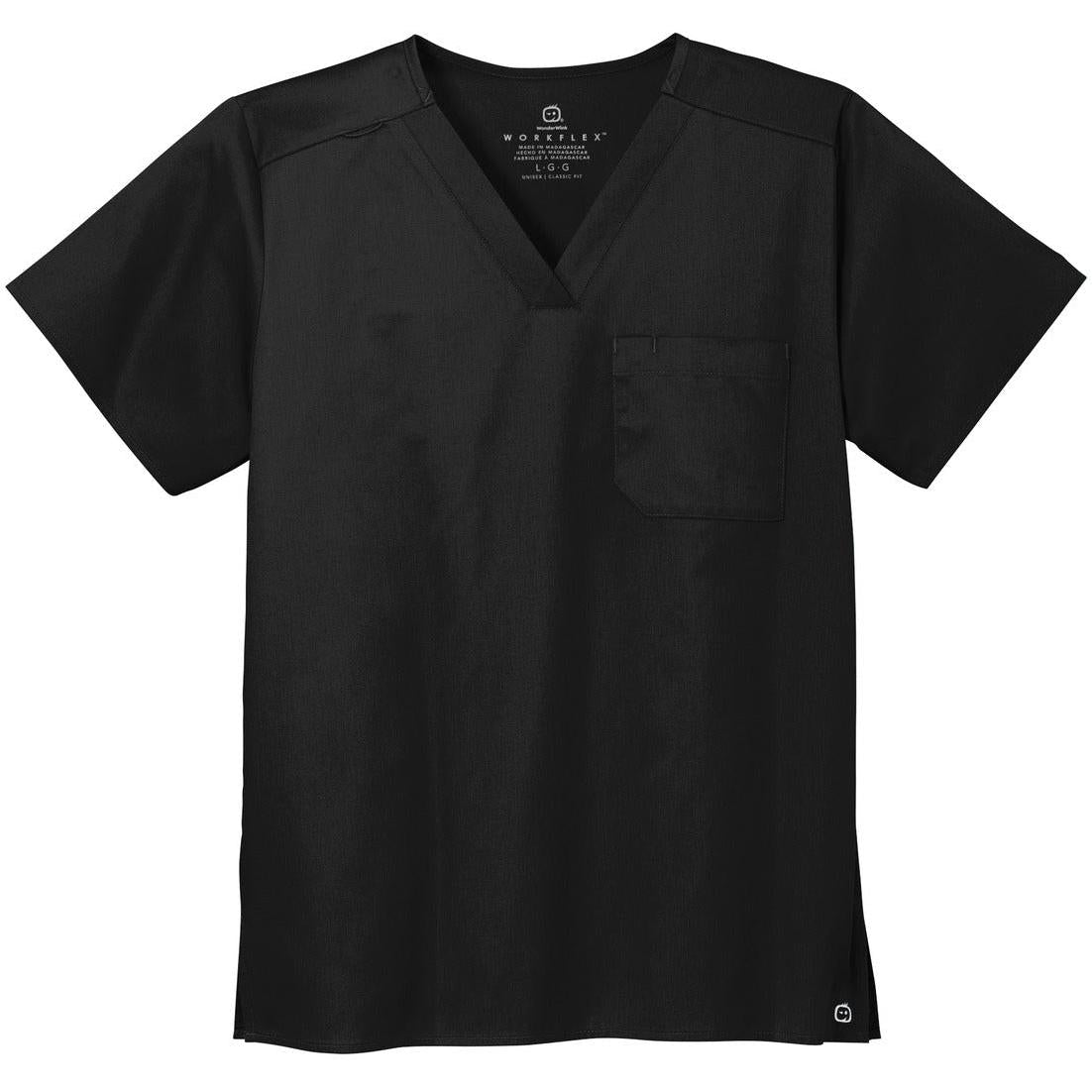 no-logo WonderWink Unisex WorkFlex Chest Pocket V-Neck Top