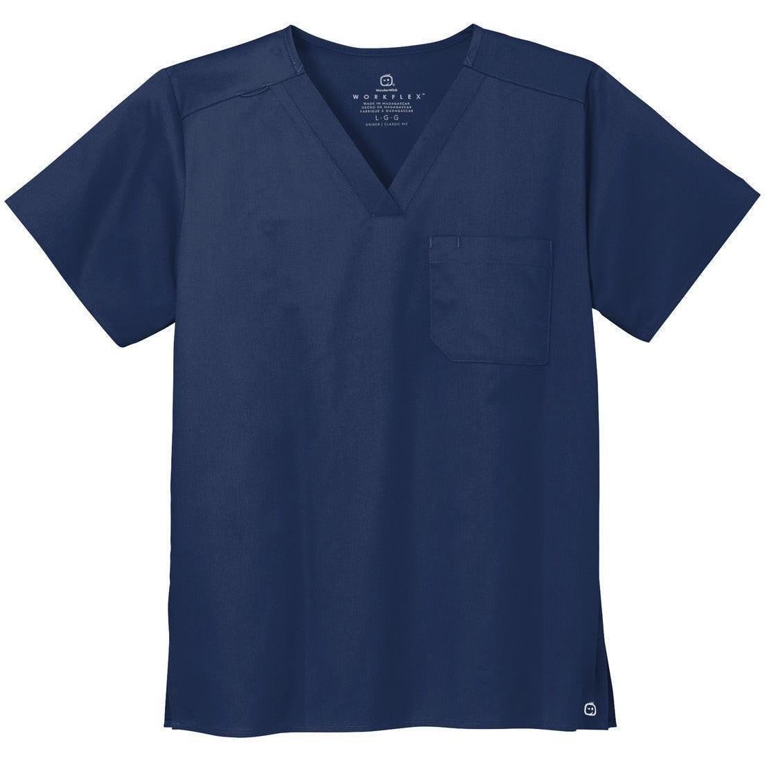 no-logo WonderWink Unisex WorkFlex Chest Pocket V-Neck Top