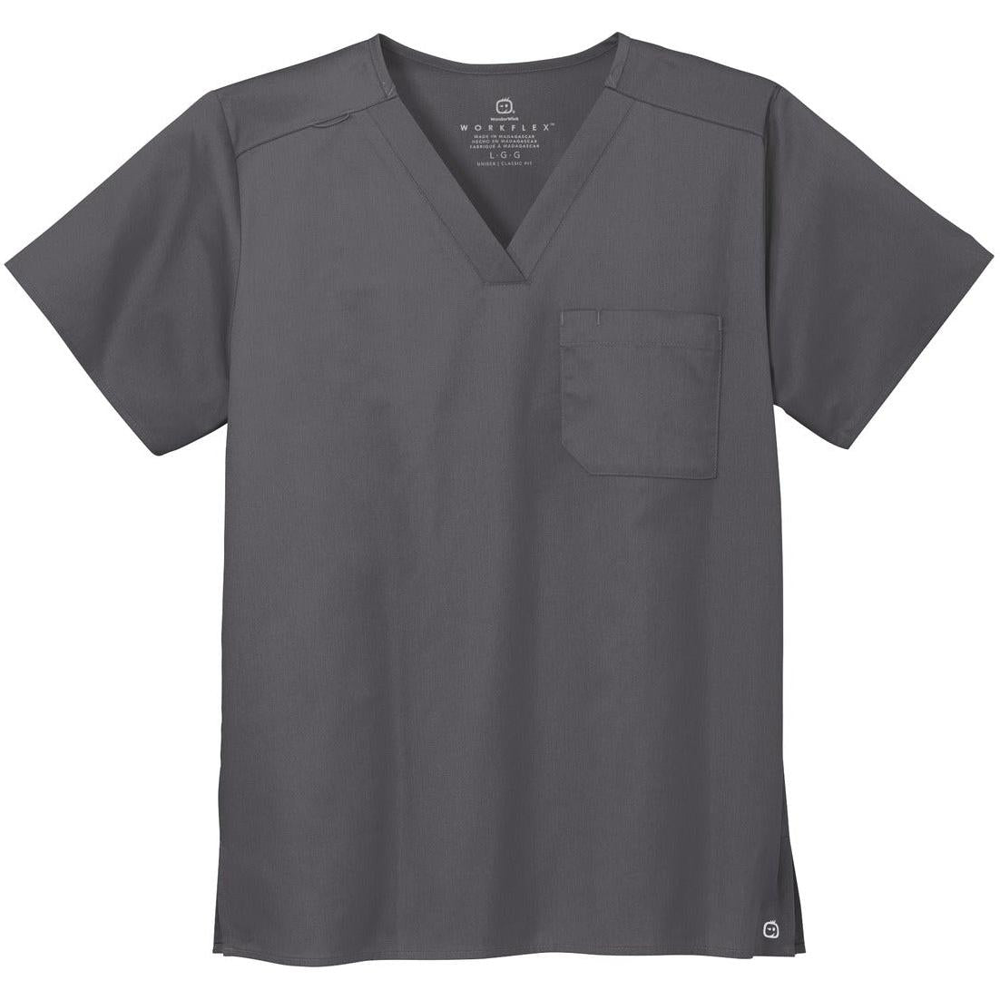 no-logo WonderWink Unisex WorkFlex Chest Pocket V-Neck Top