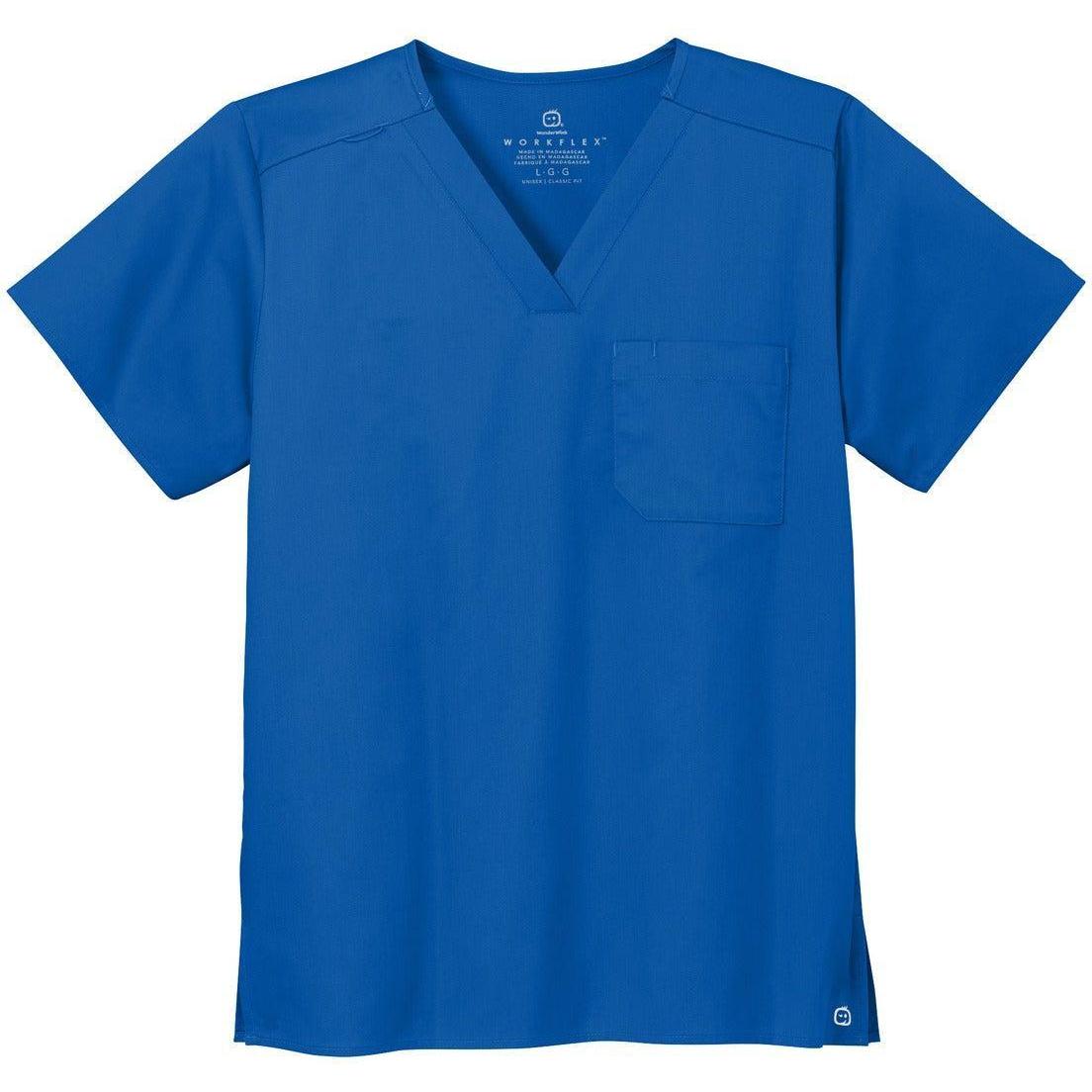 no-logo WonderWink Unisex WorkFlex Chest Pocket V-Neck Top