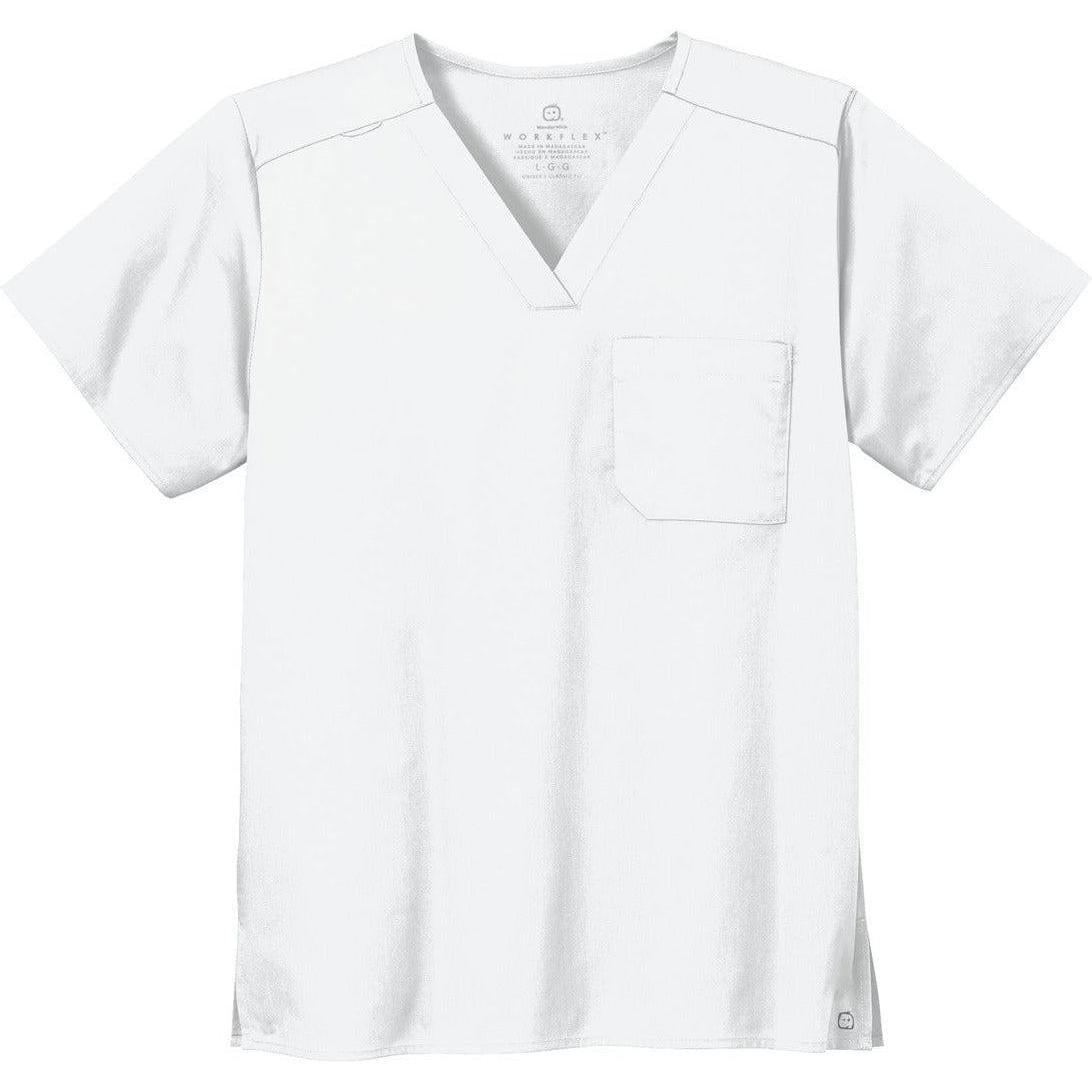 no-logo WonderWink Unisex WorkFlex Chest Pocket V-Neck Top