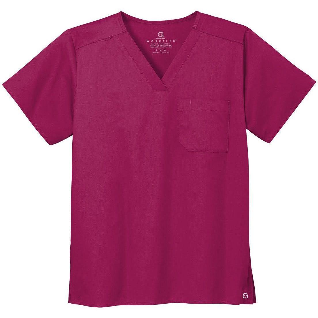 no-logo WonderWink Unisex WorkFlex Chest Pocket V-Neck Top